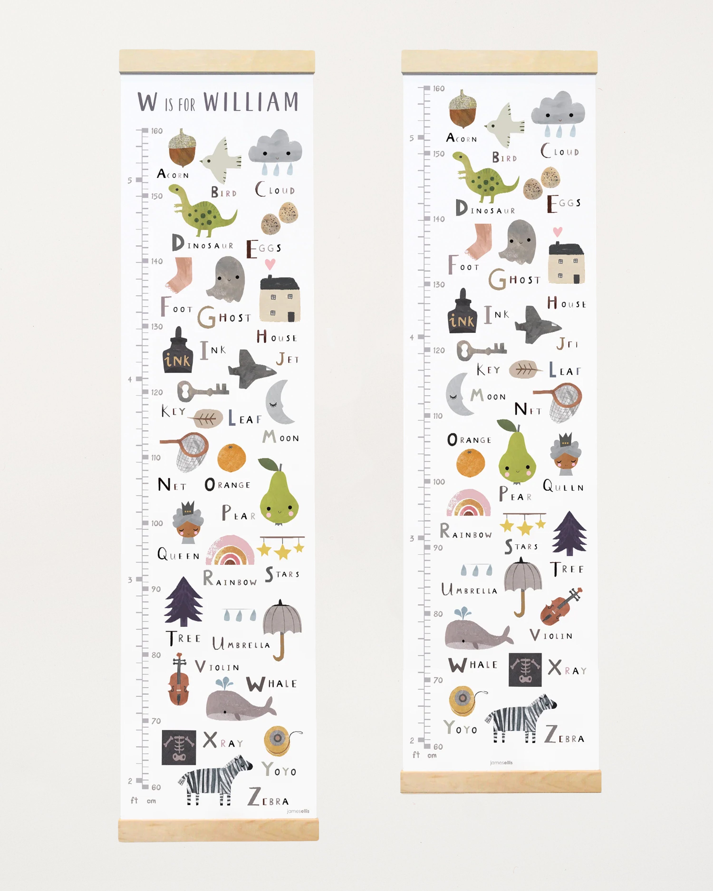 Alphabet Canvas and Wood Height Chart