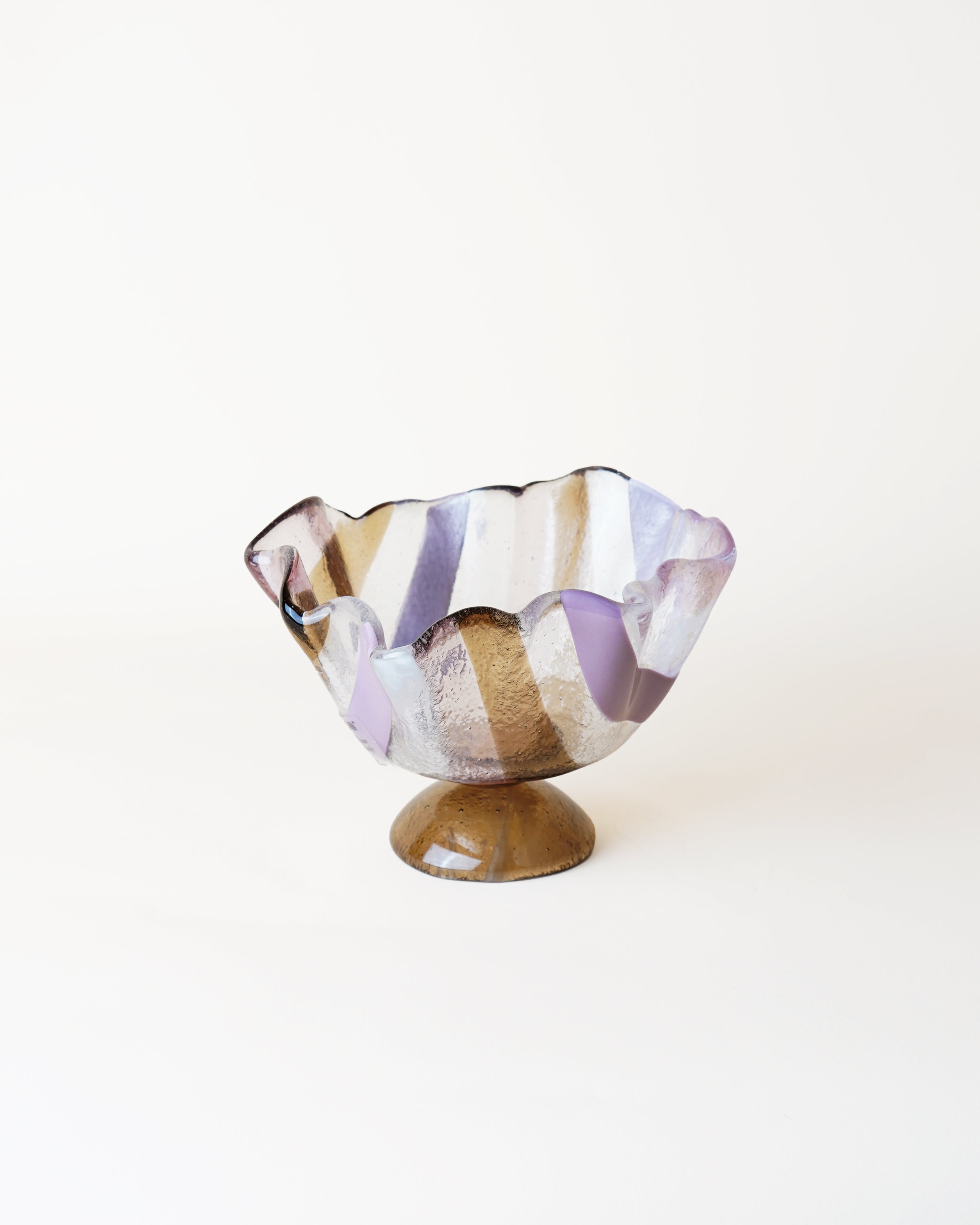 Alzata Bowl Striped Pink/Bronze & Bronze D16cm