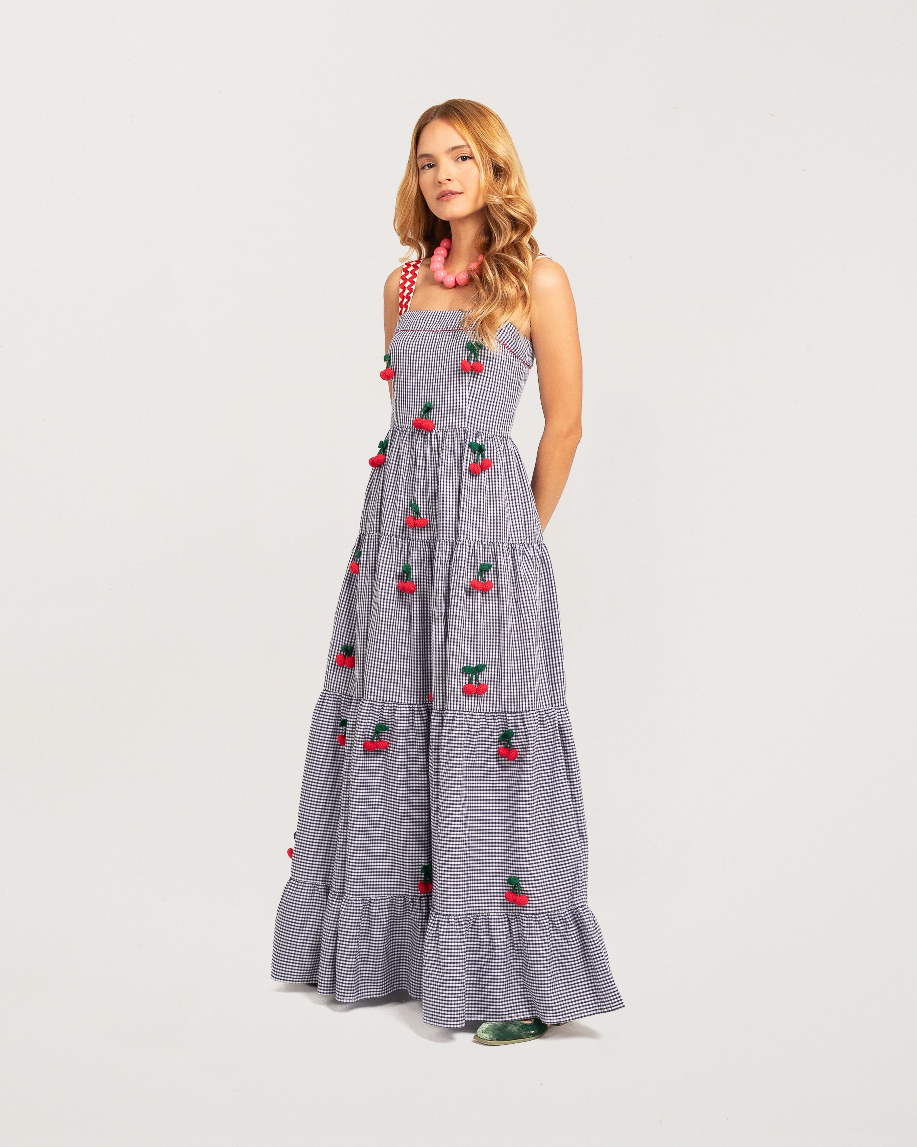Amanda Cherry Dress Small Vichy
