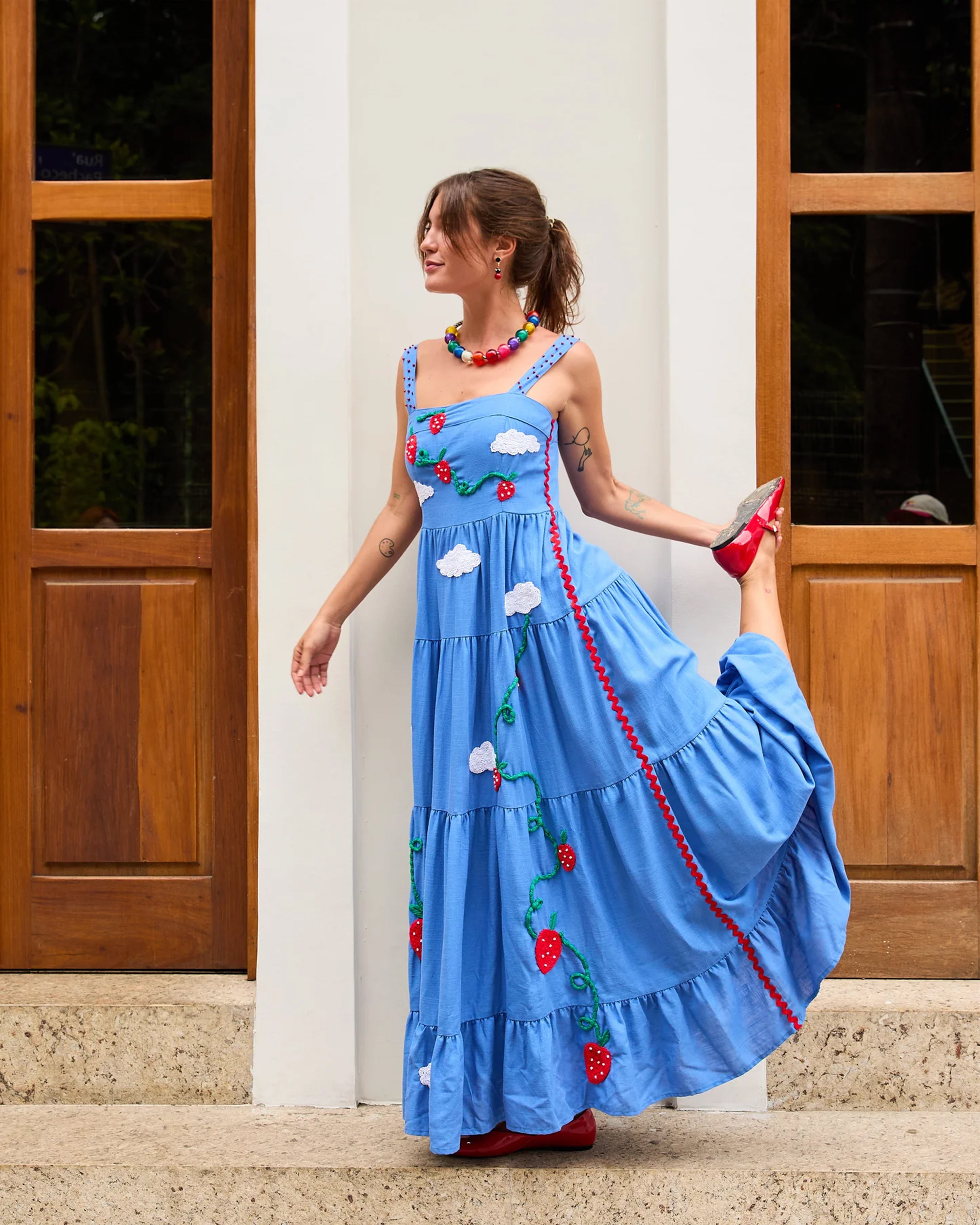 Amanda Semear Dress Medium Blue