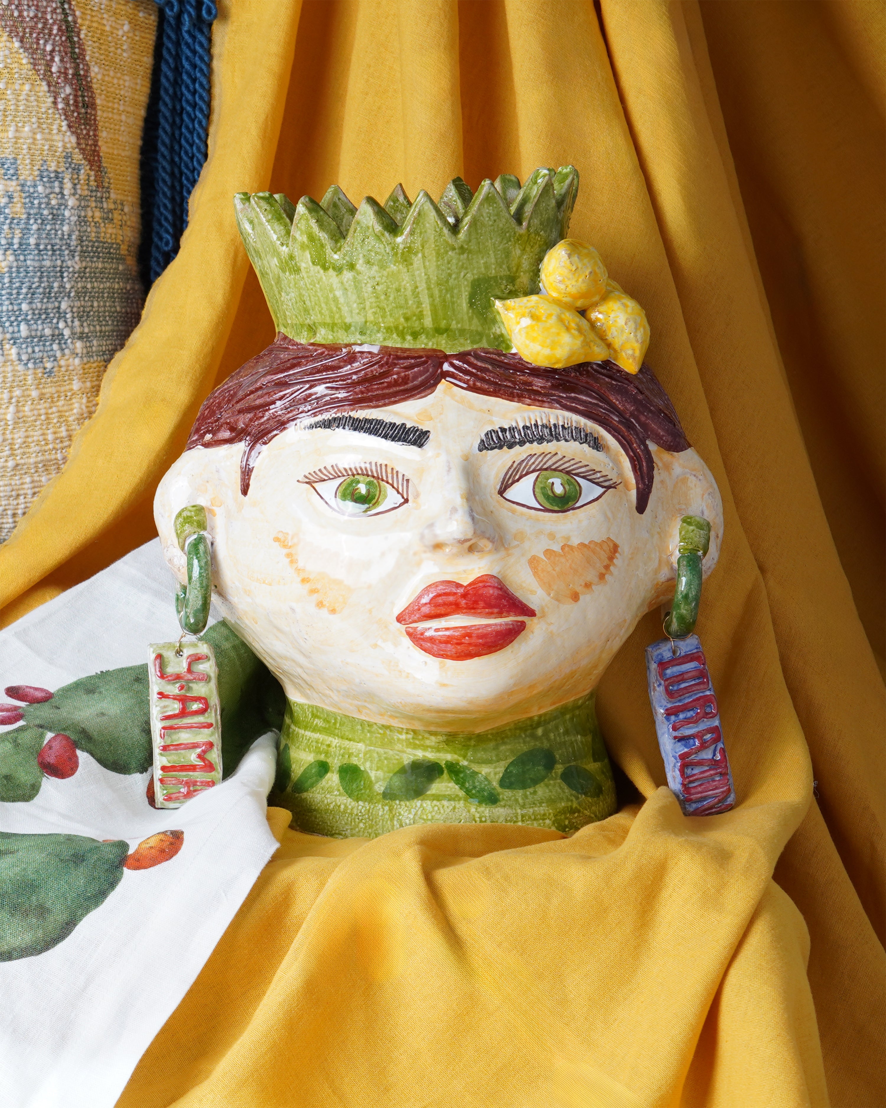 Annuzza Lemons and Earrings Large Vase