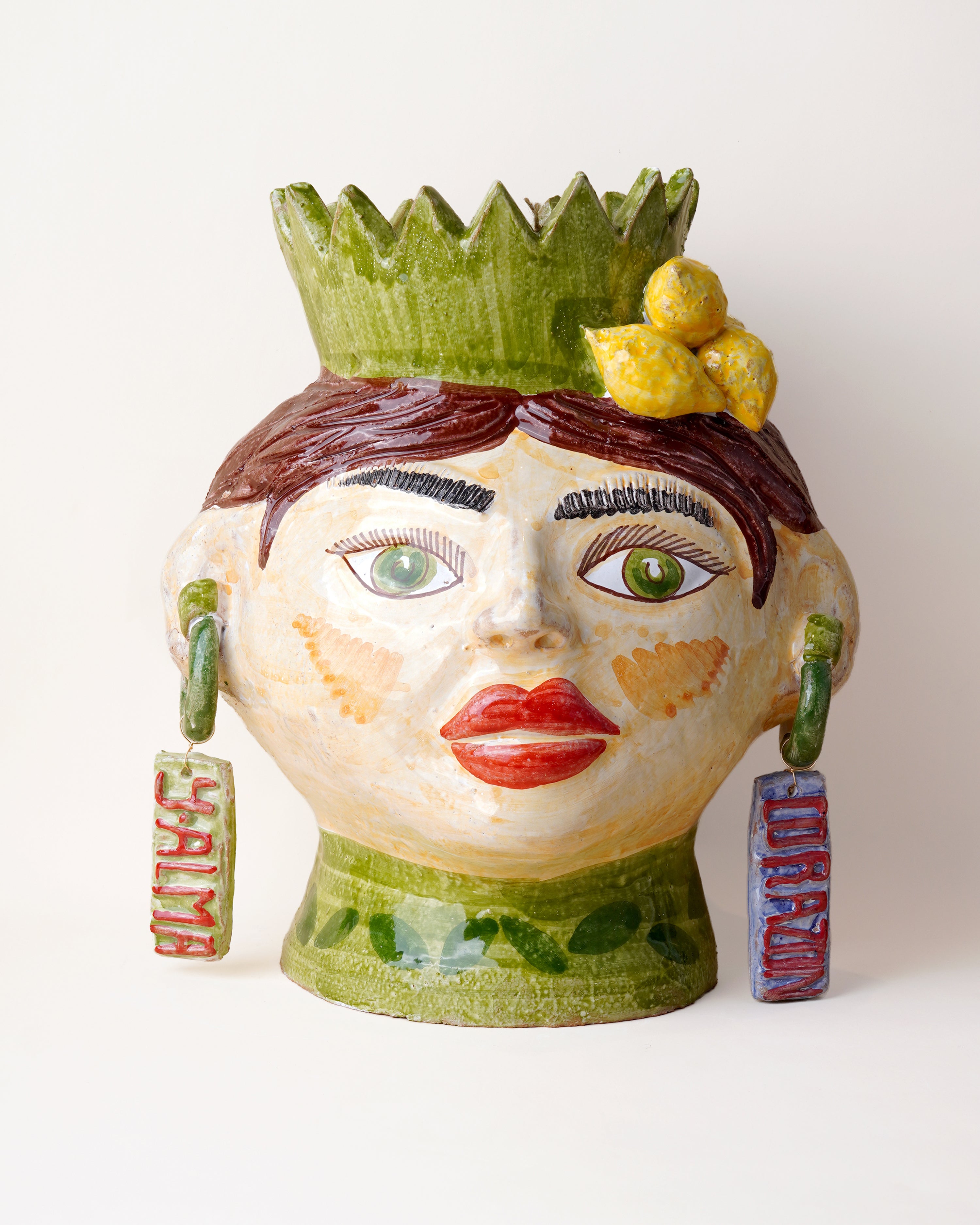 Annuzza Lemons and Earrings Large Vase