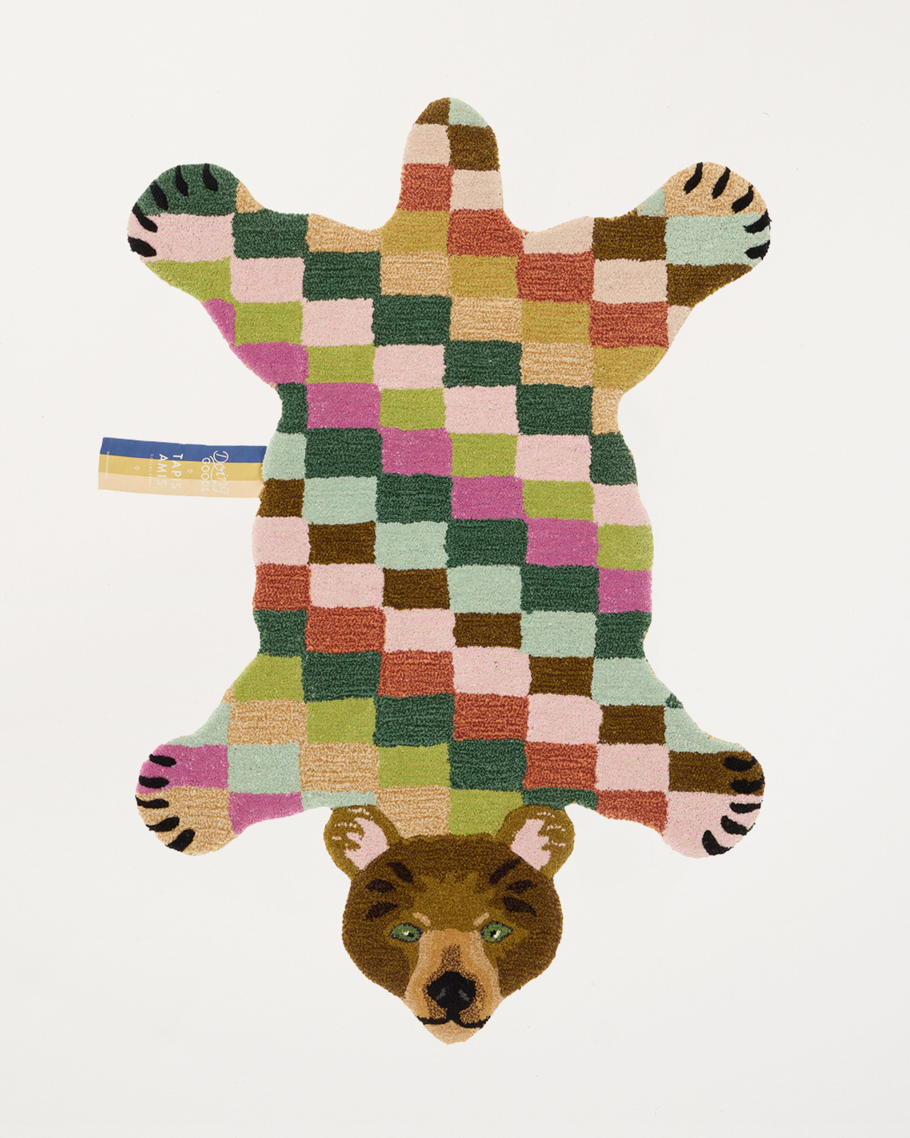 Archie Check Bear Rug Large