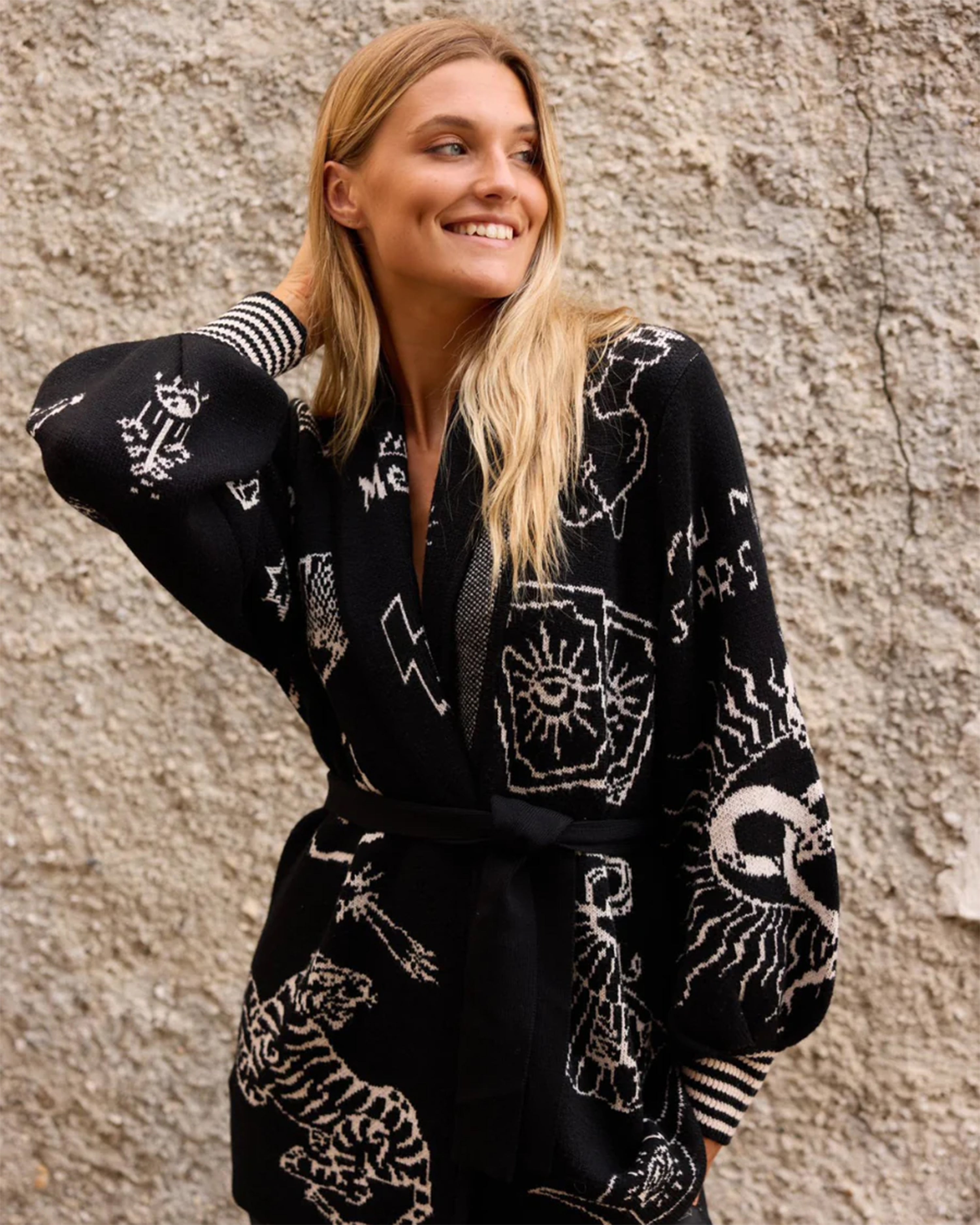 Barbara Black Magic Long Cardigan