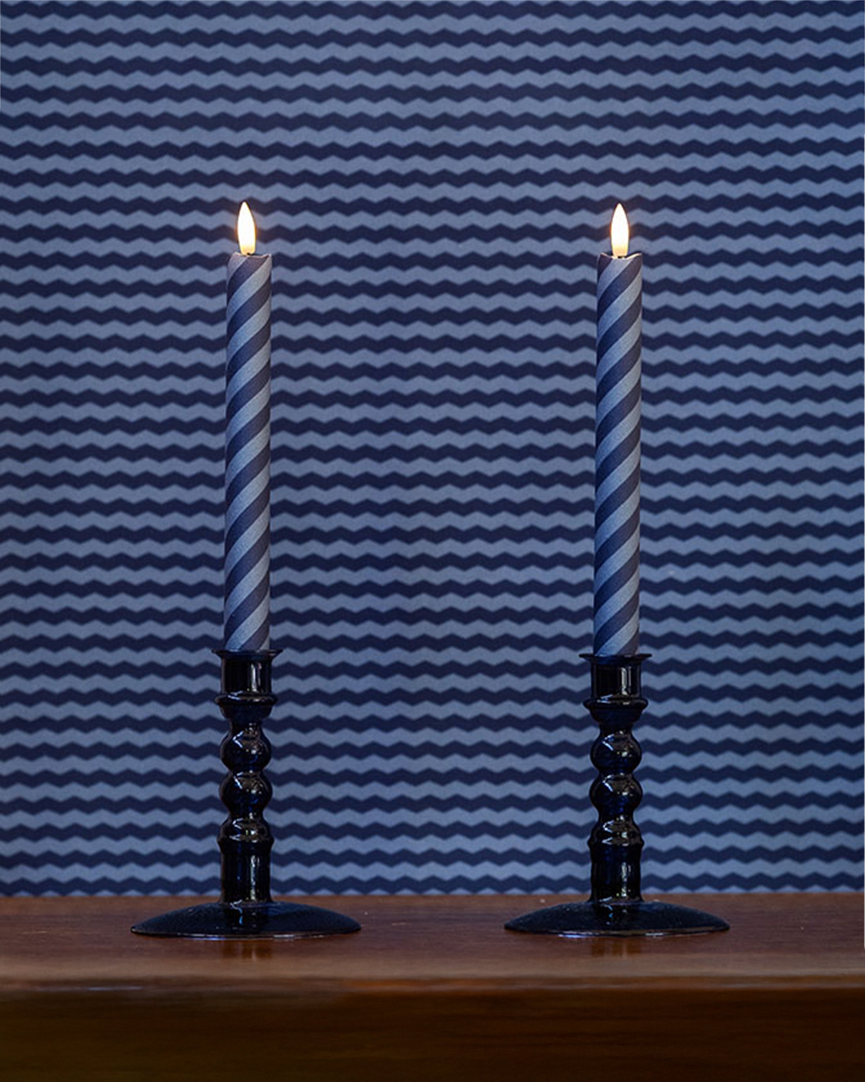 Barley Twist Flameless LED Wax Candles Midnight Wave