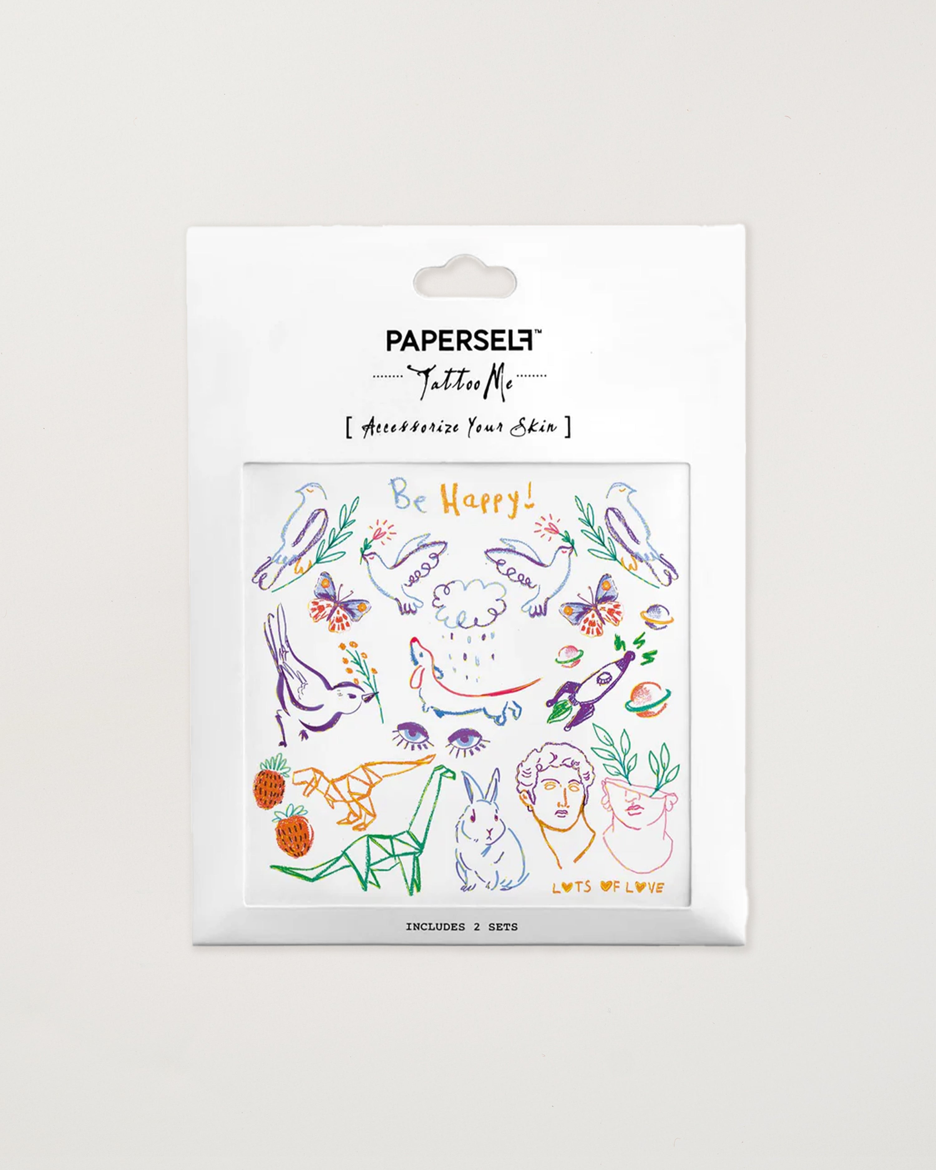 Be Happy Temporary Tattoos