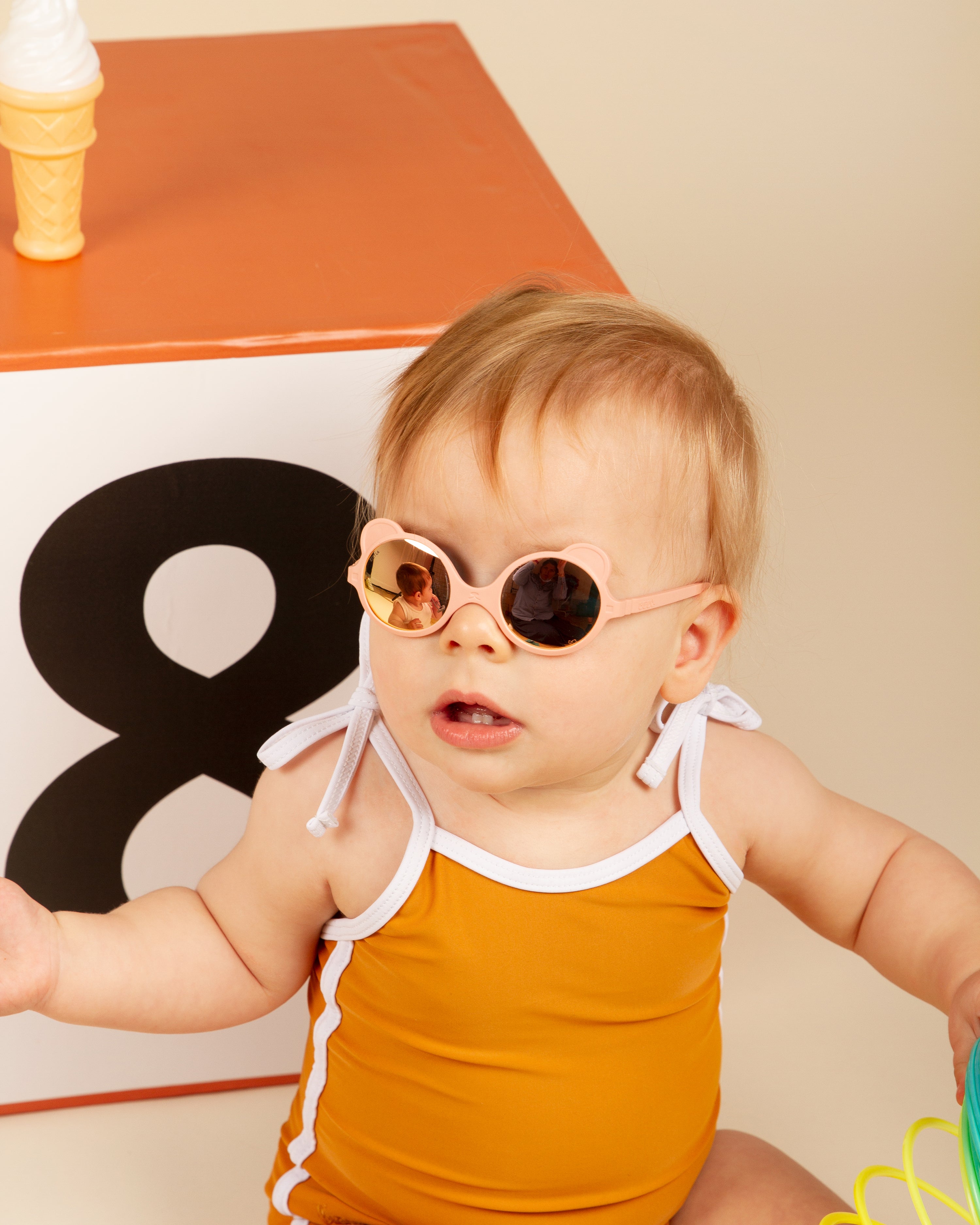 Bear Peach Sunglasses/0-1 years