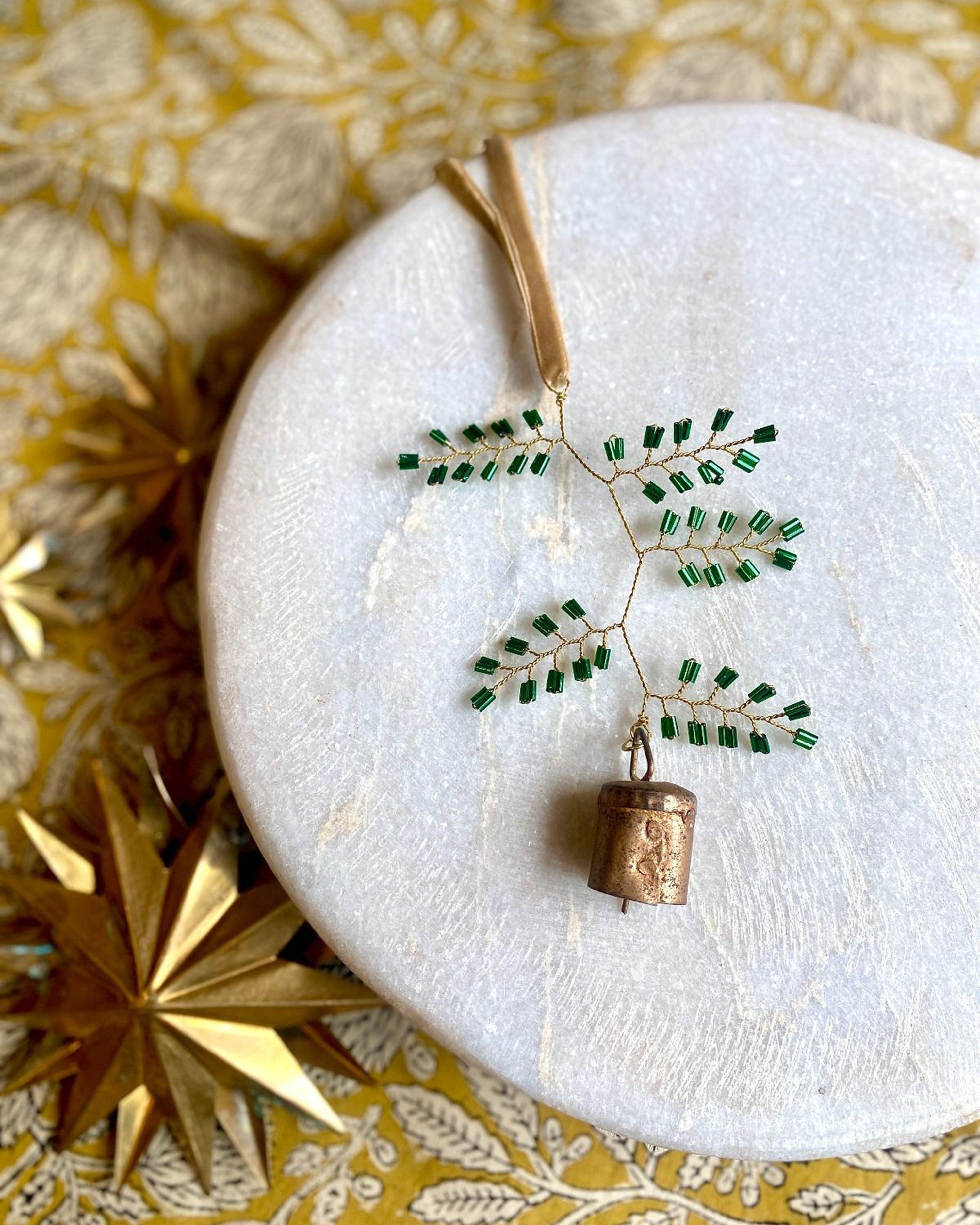 Bell with Green Beads