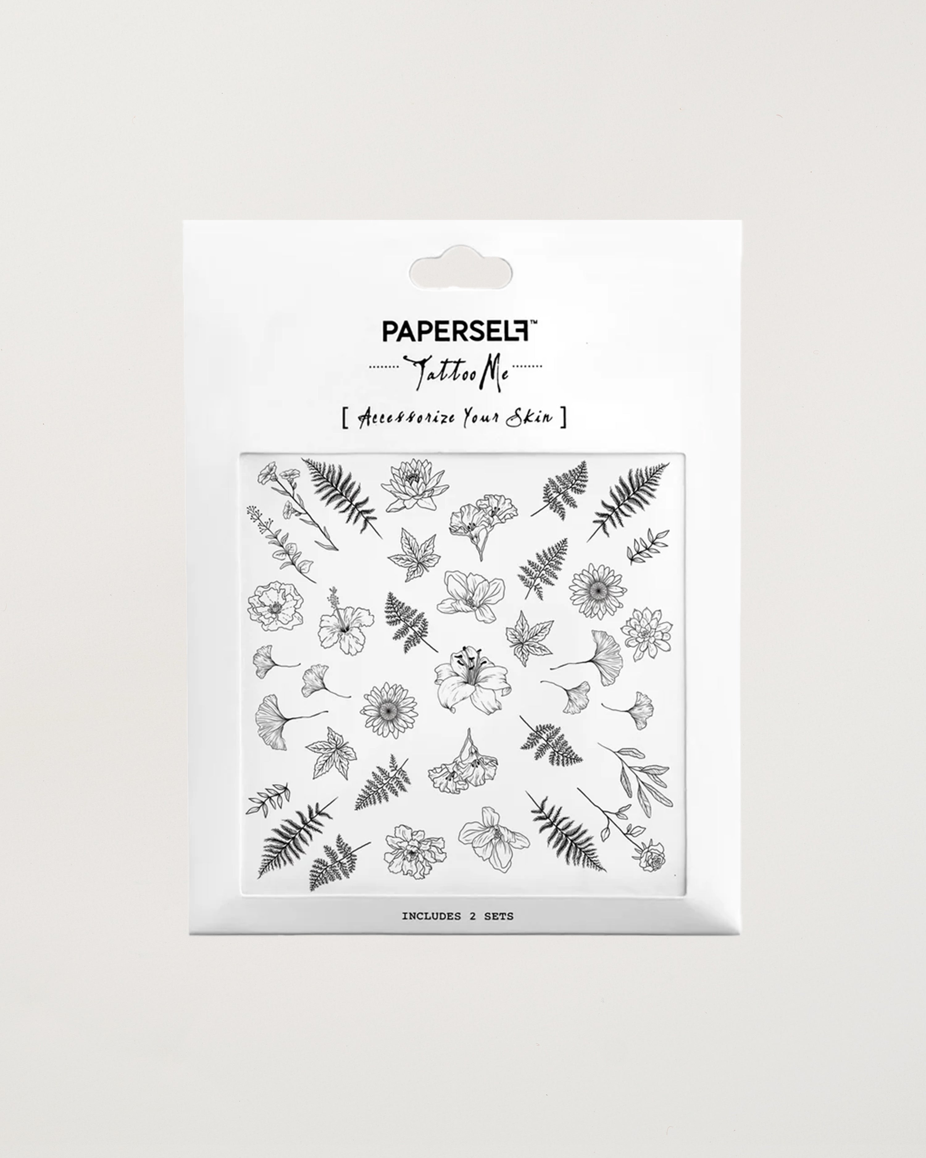 Black Flowers Temporary Tattoos
