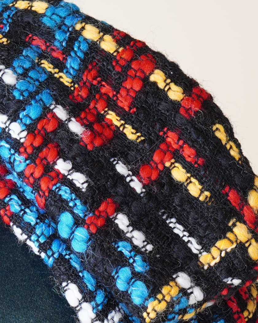 Black/Primary Colours Tweed Turban/M