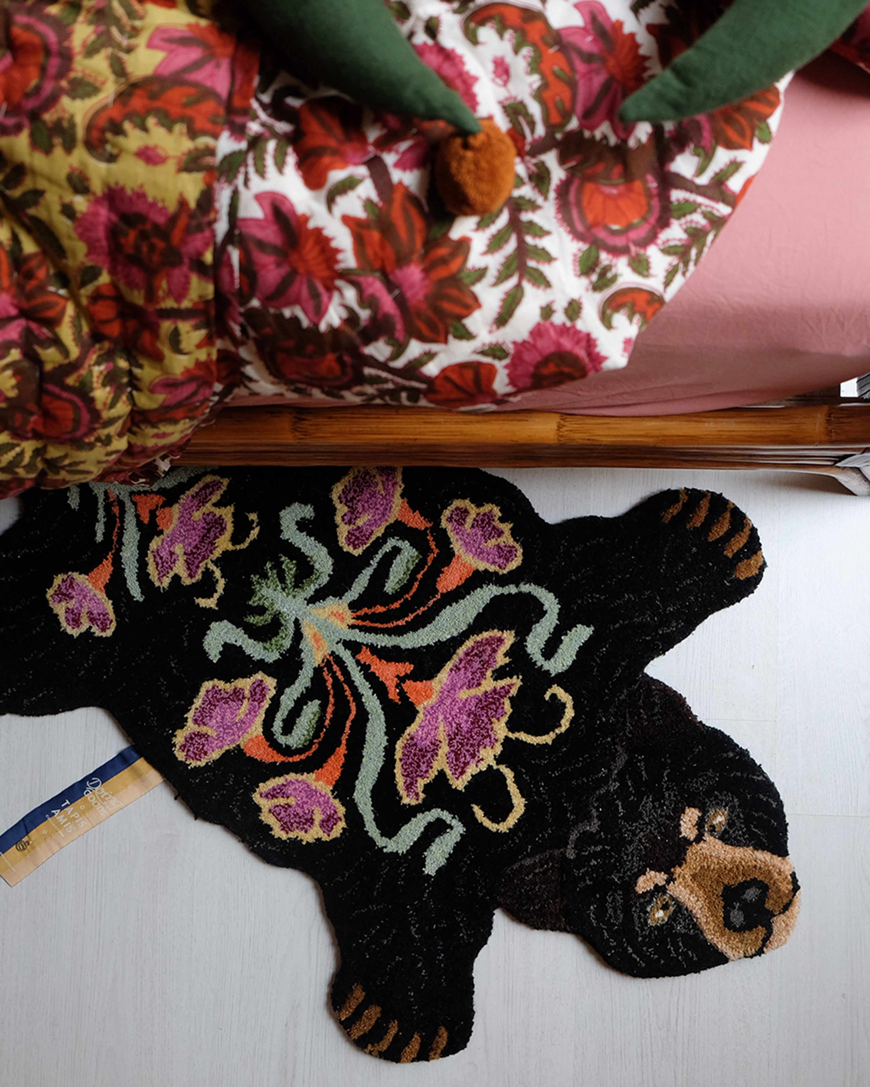 Blooming Black Bear Rug Small