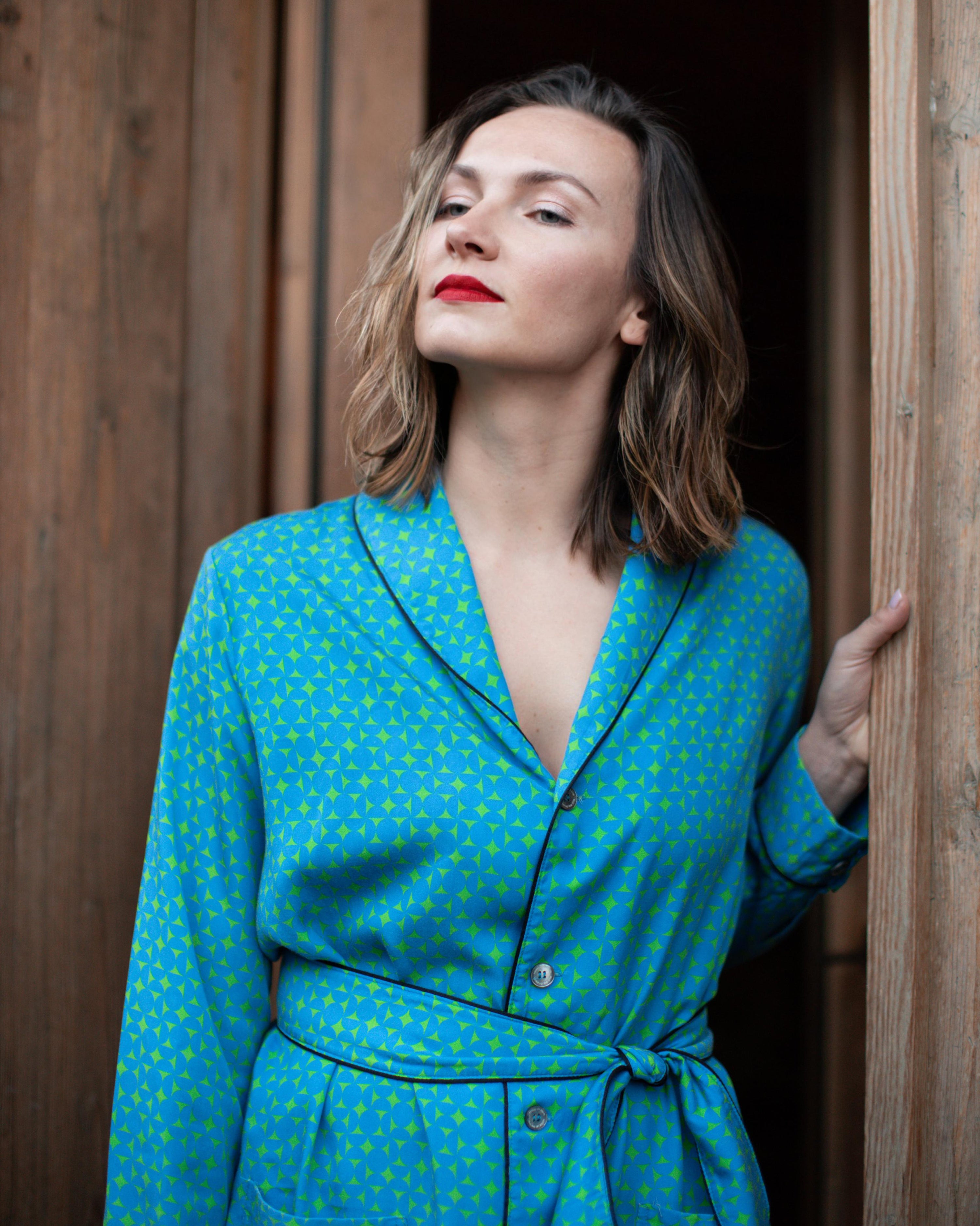 Blue-Green Pyjamas Set S