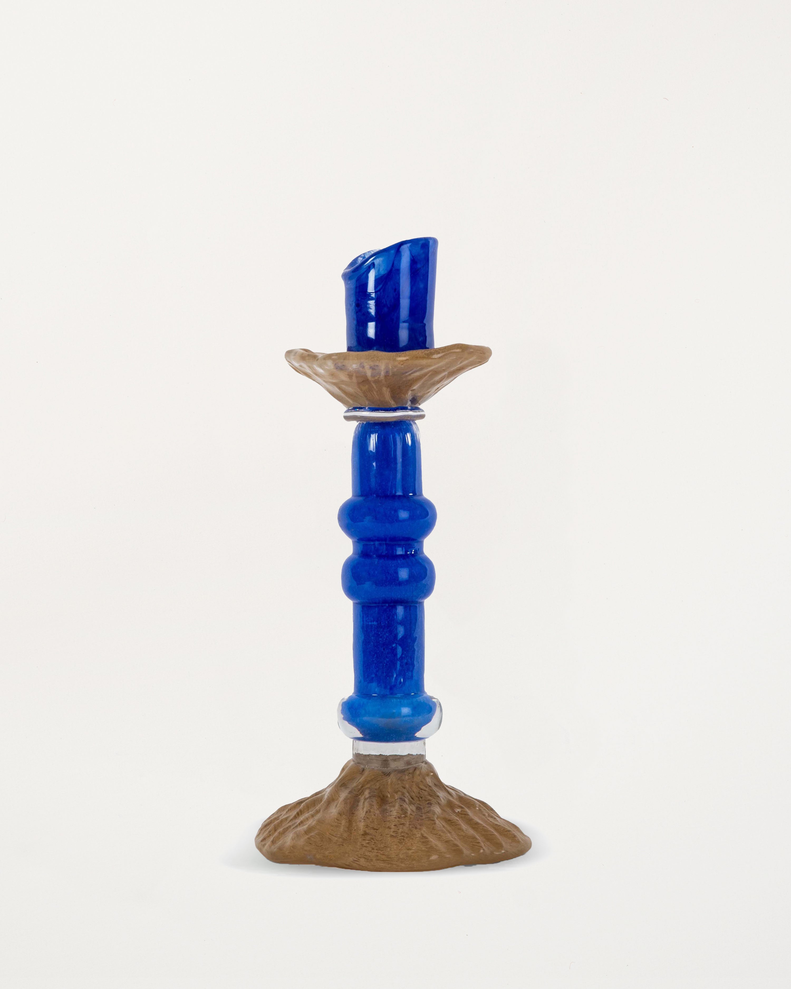 Candlestick Lara M Blue/Beige