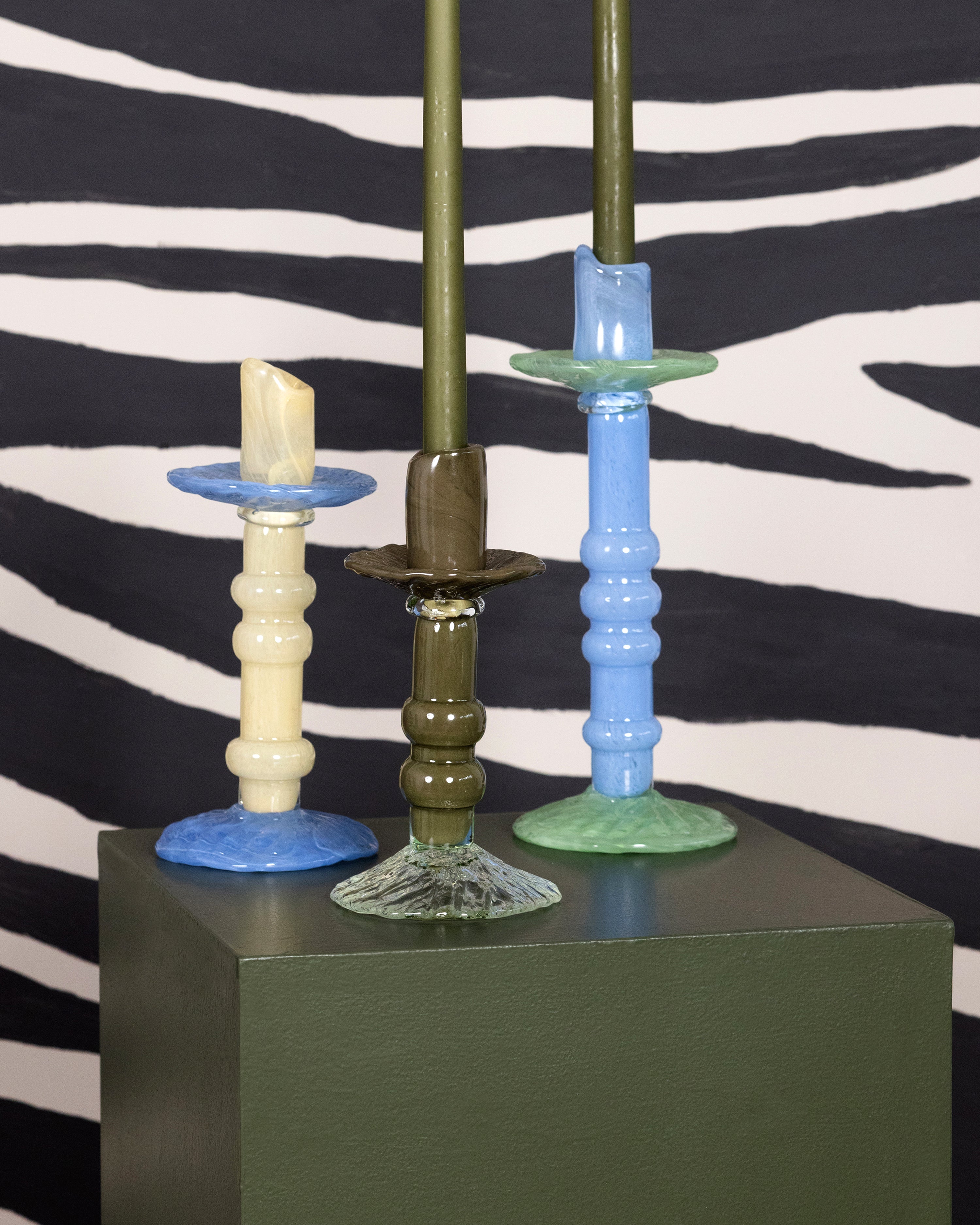 Candlestick Lara S Green/Clear