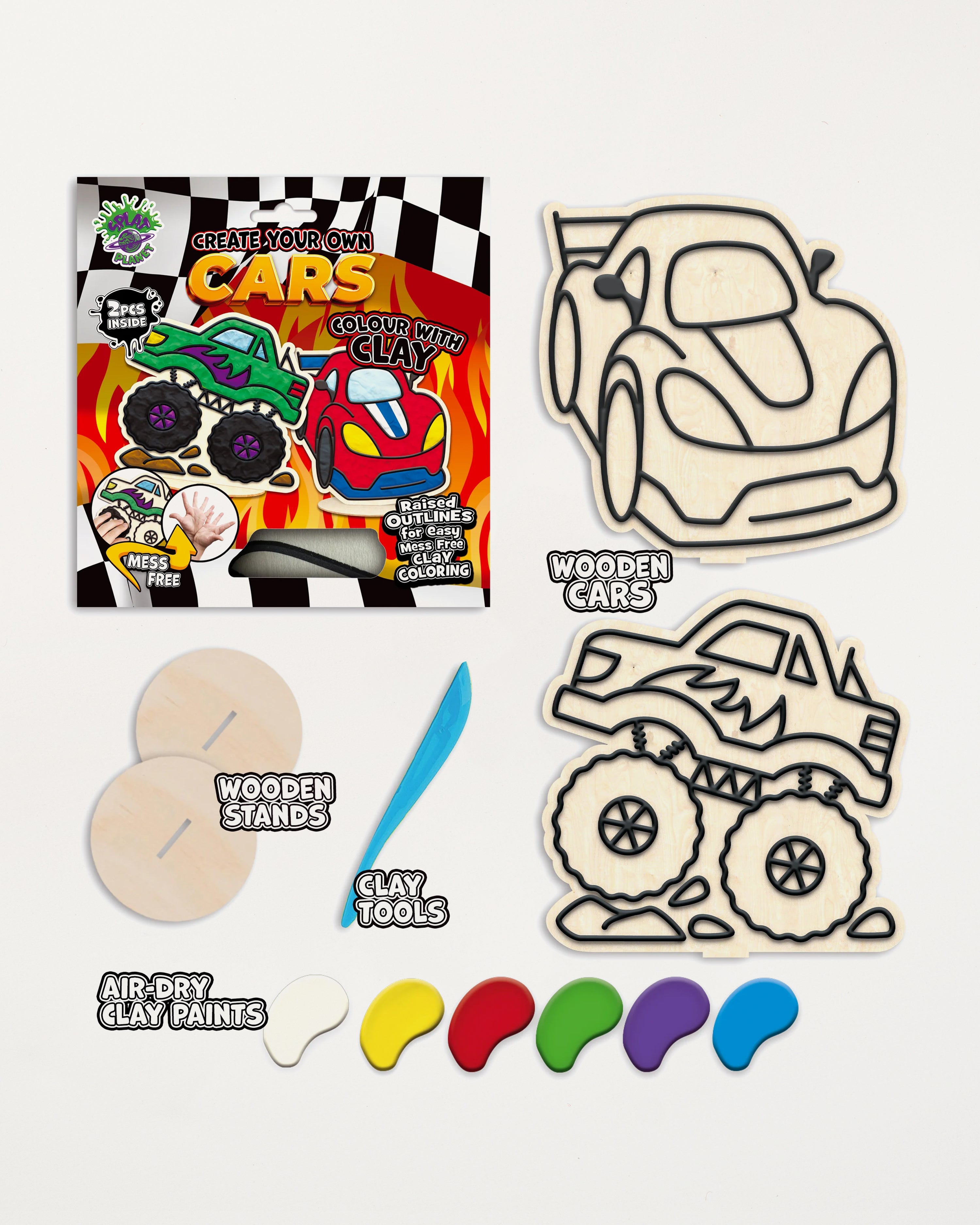 Cars Clay Colouring Kit