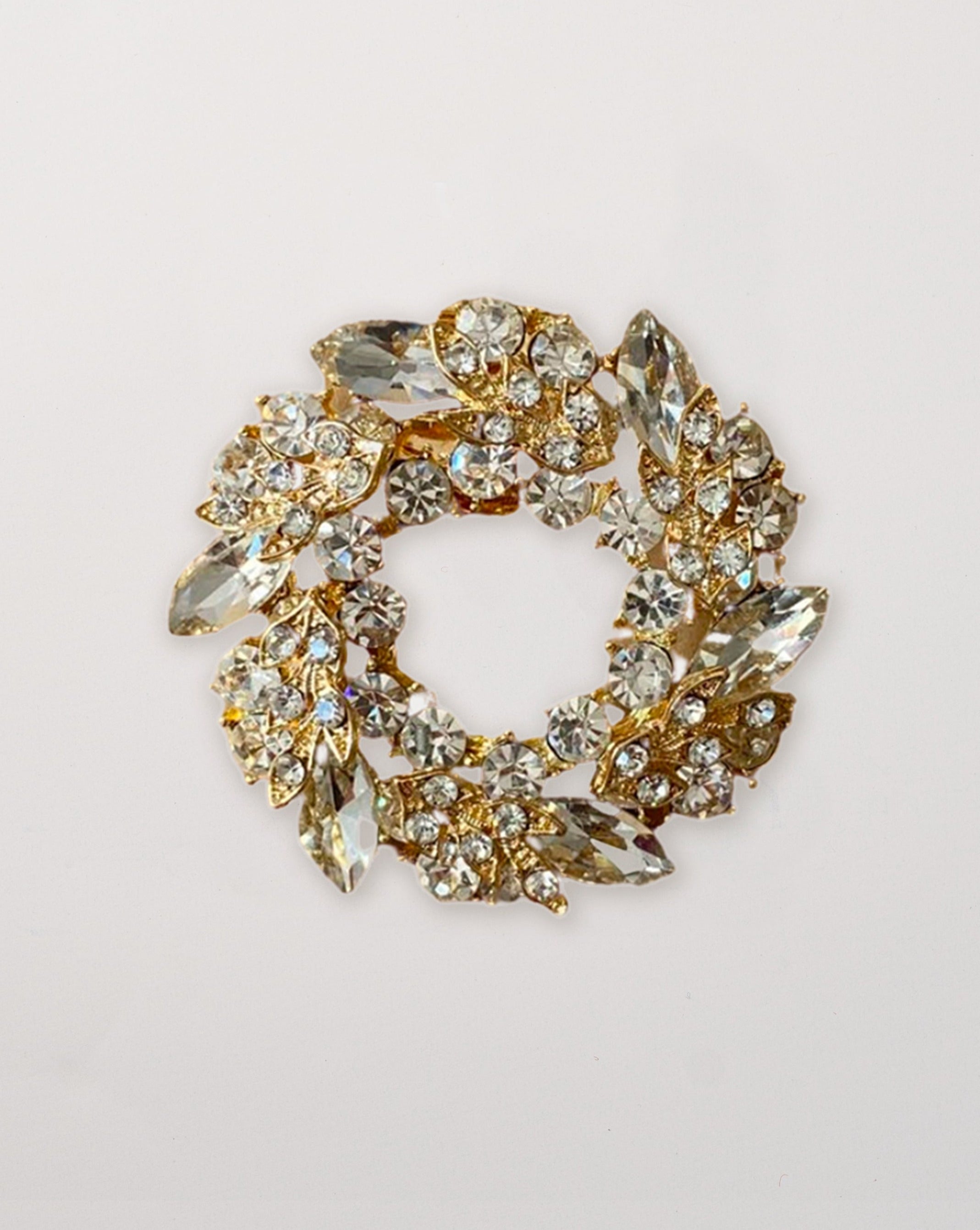 Circle Silver Gemstone Brooch