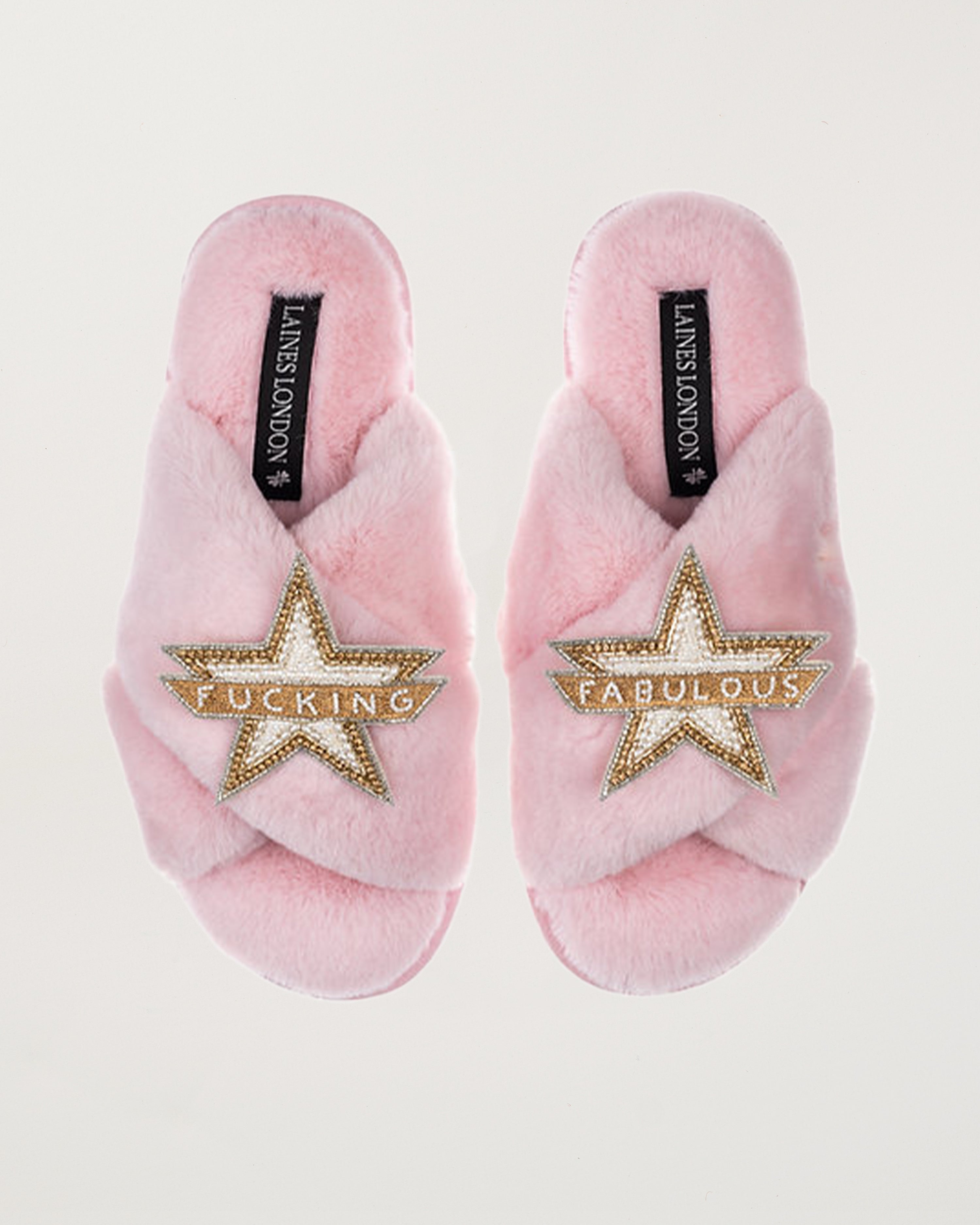 Classic Slippers With Fucking Fabulous Brooches Pink