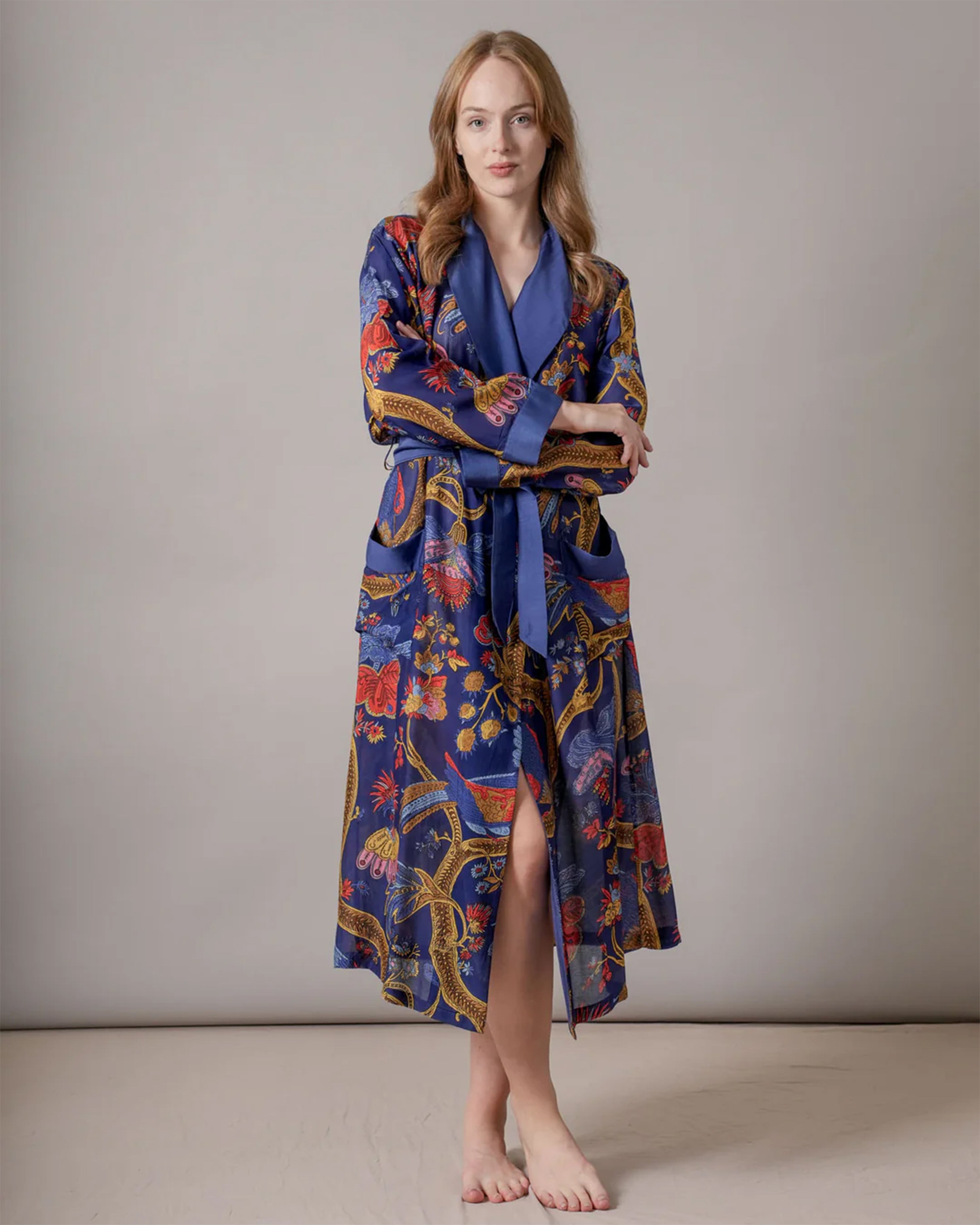 Climbing Peacock Royal Blue Gown