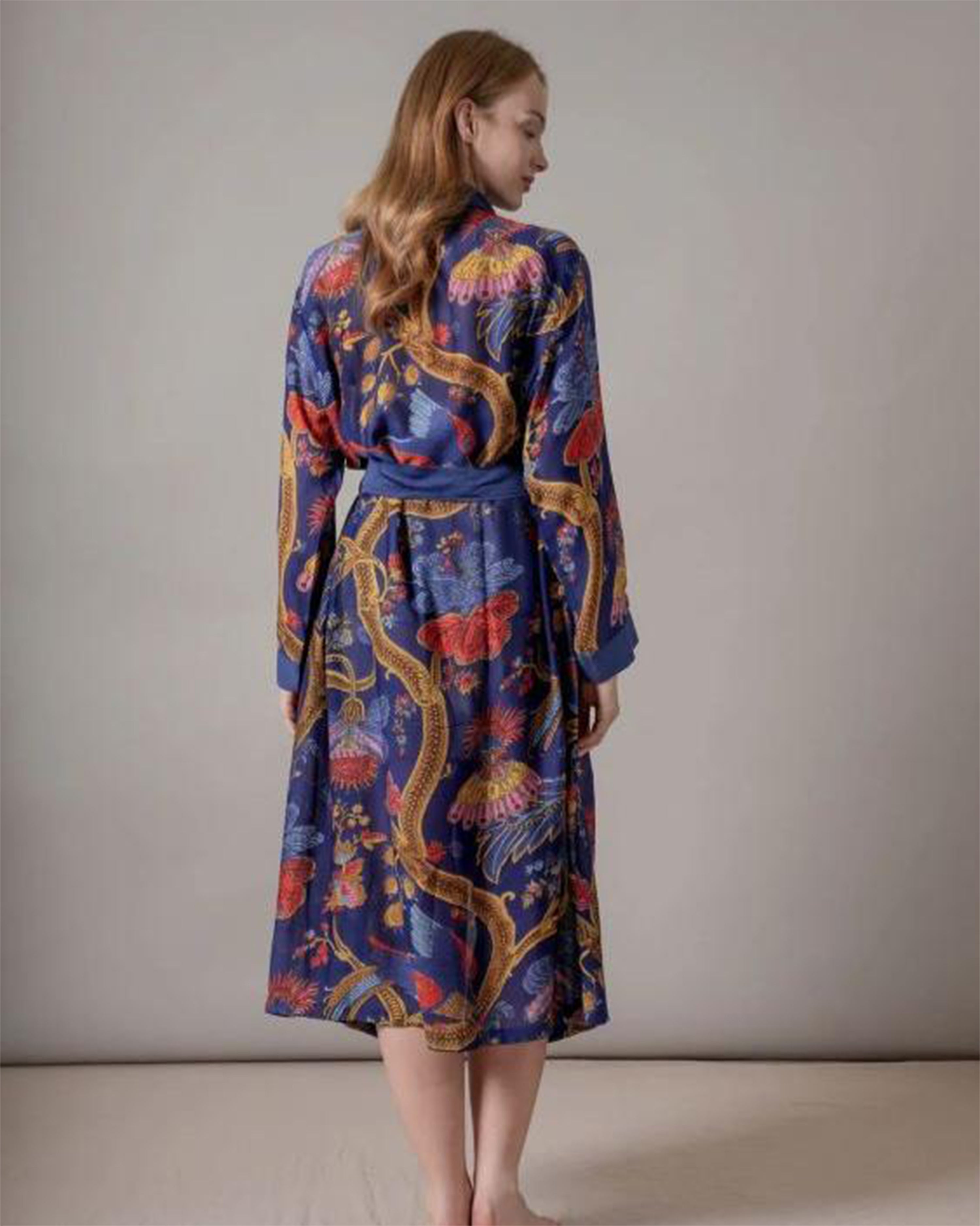 Climbing Peacock Royal Blue Gown