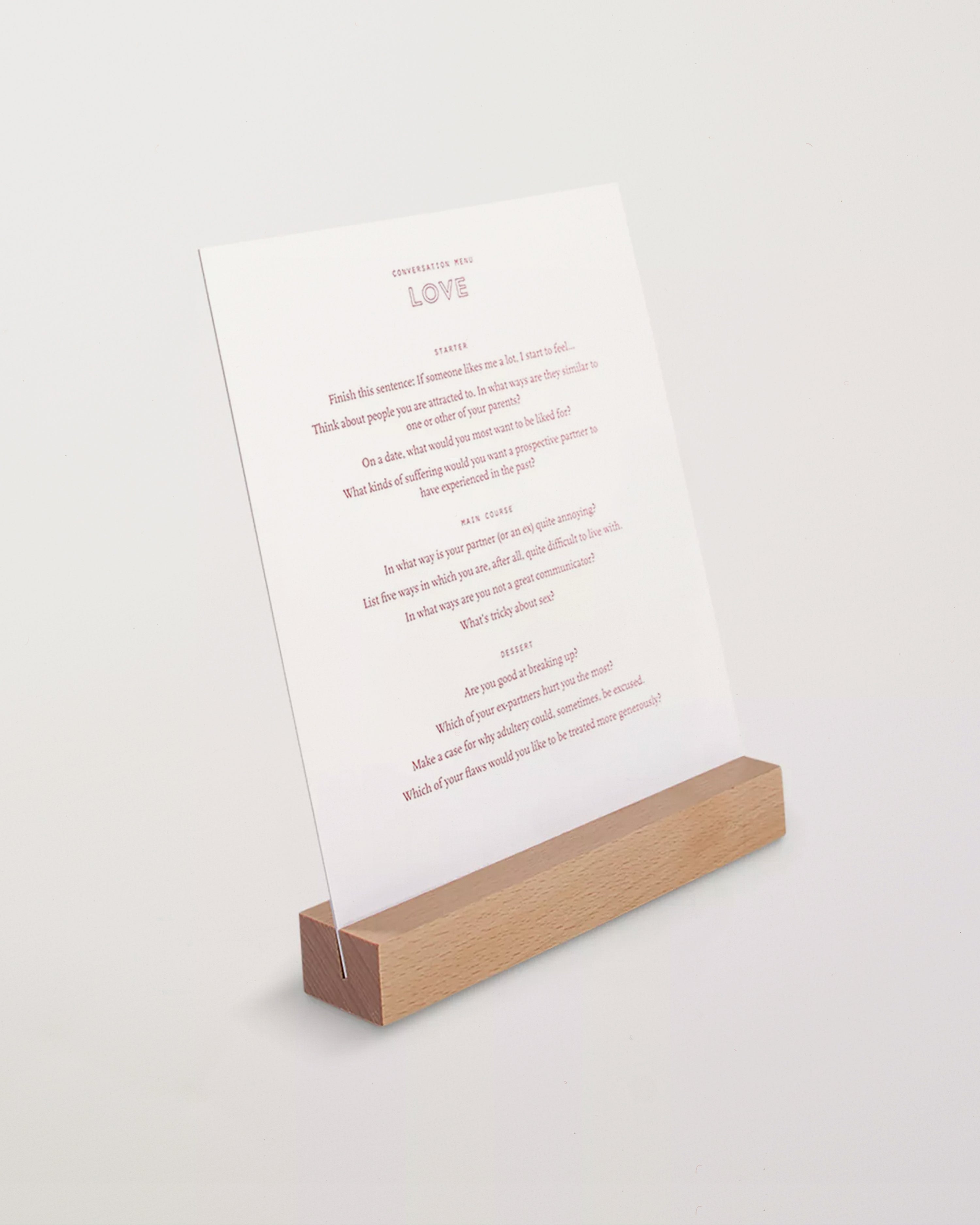 Conversation Menus Card Set
