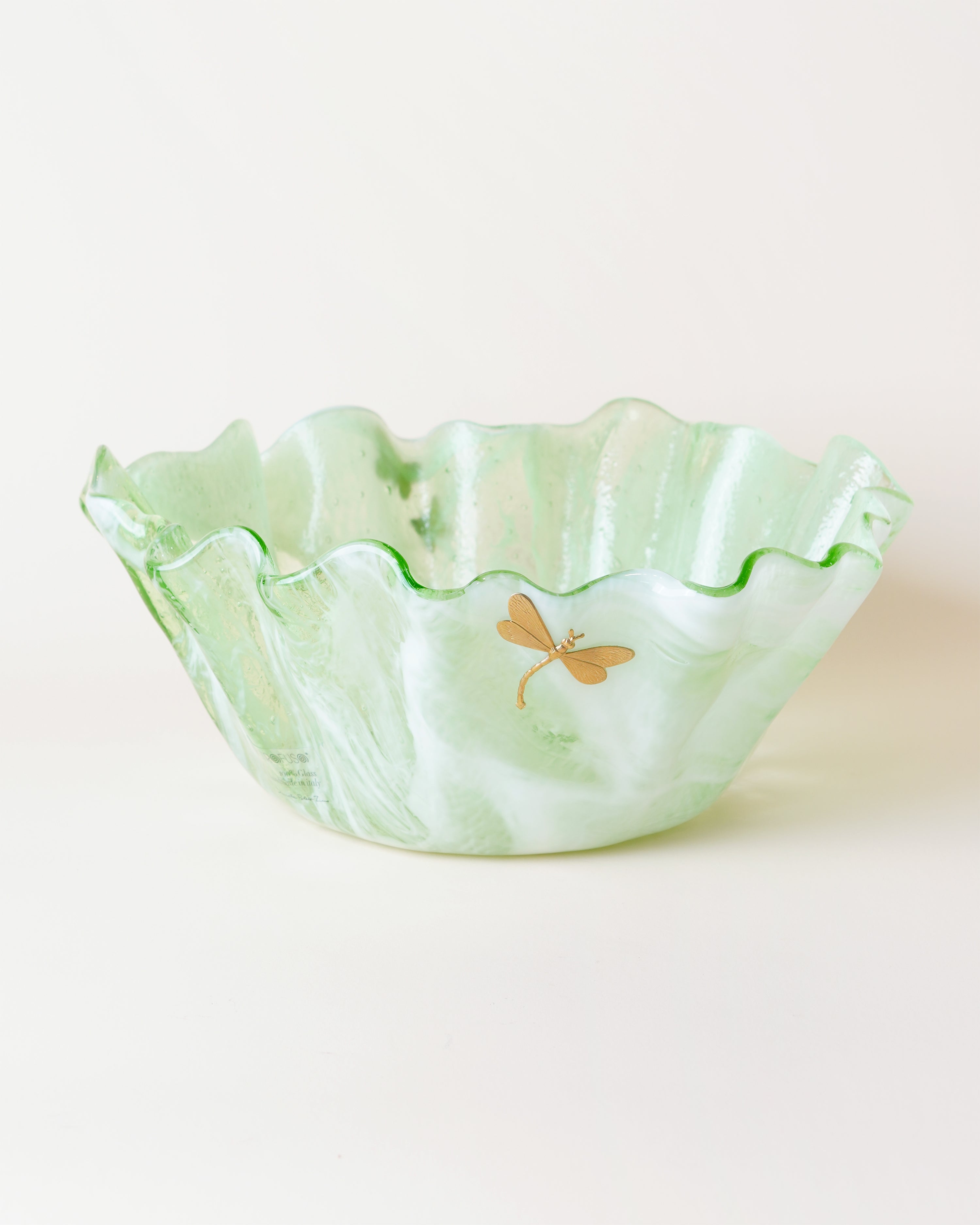 Corolla Bowl Marble Light Green/Charms D27cm