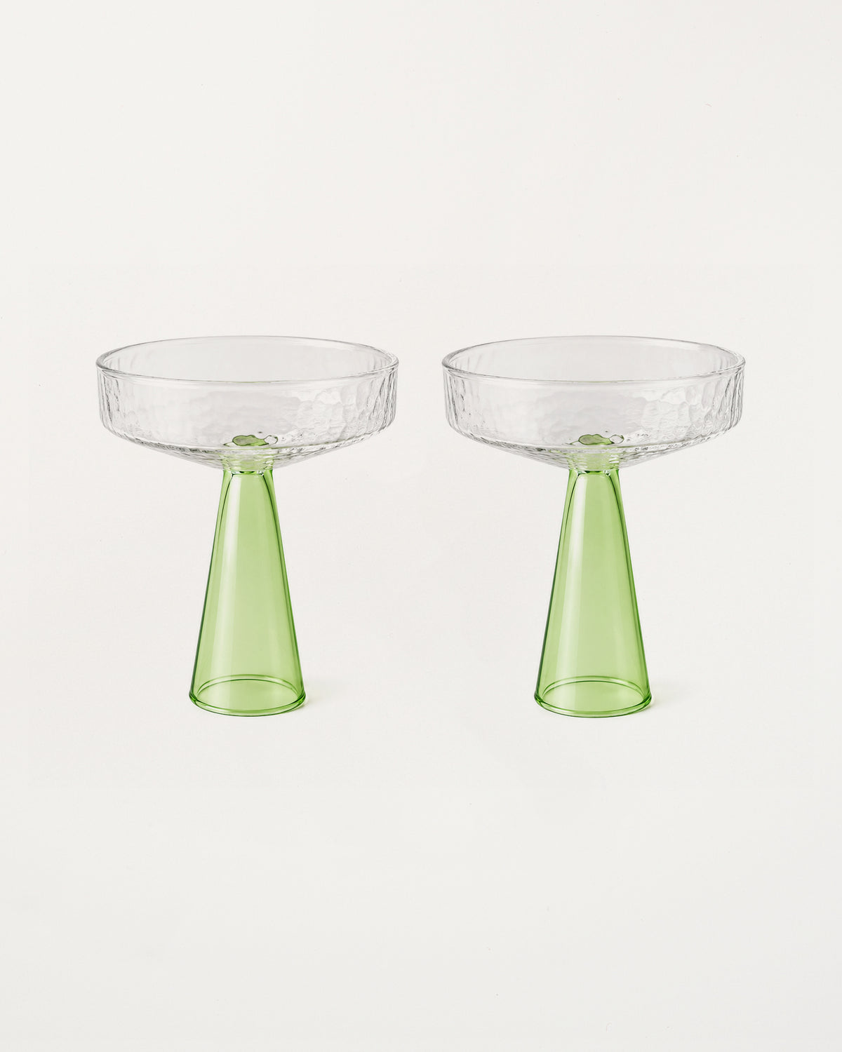 Coupe Claude Clear/Green Set of 2