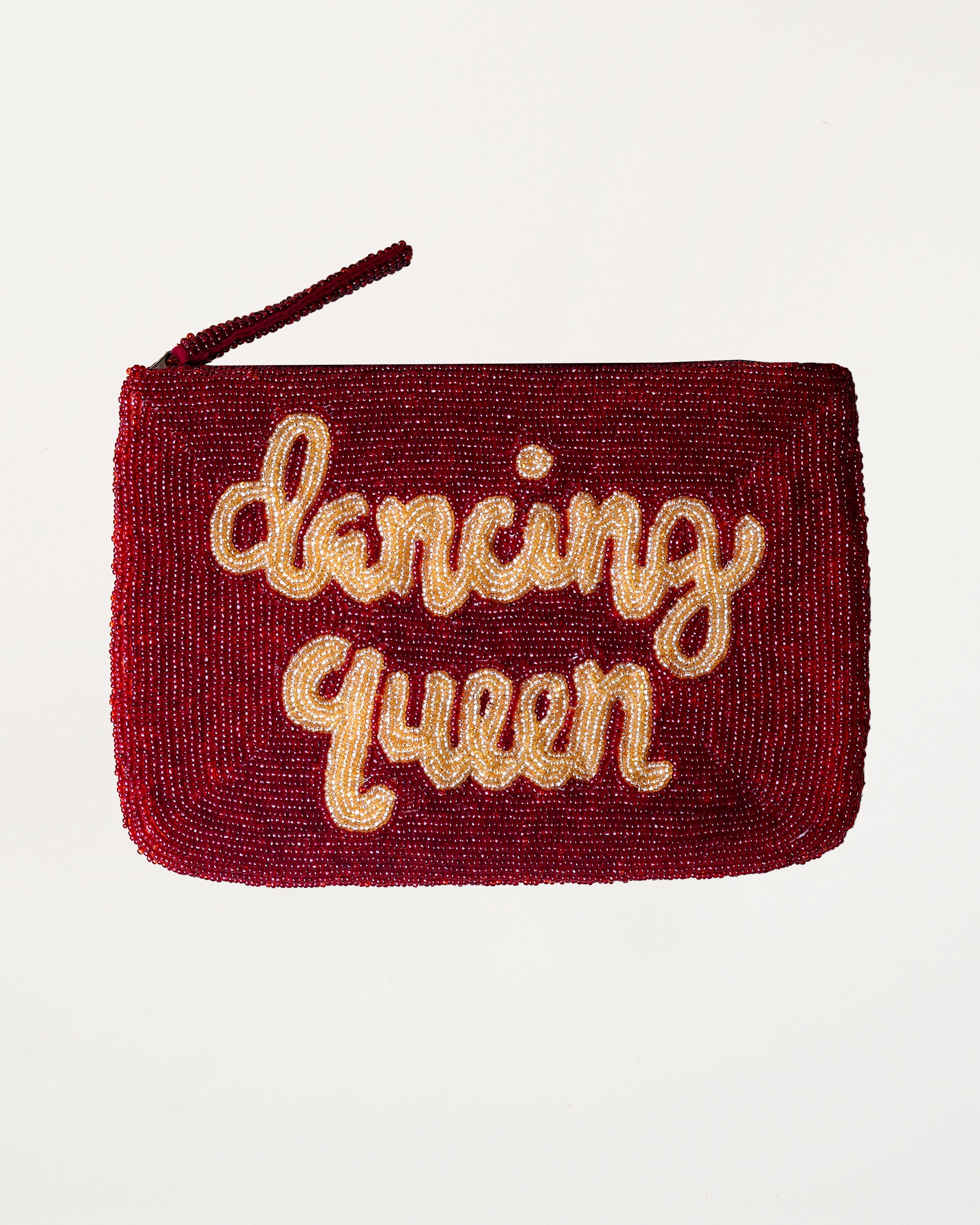 Dancing Queen Beaded Clutch Raspberry & Gold