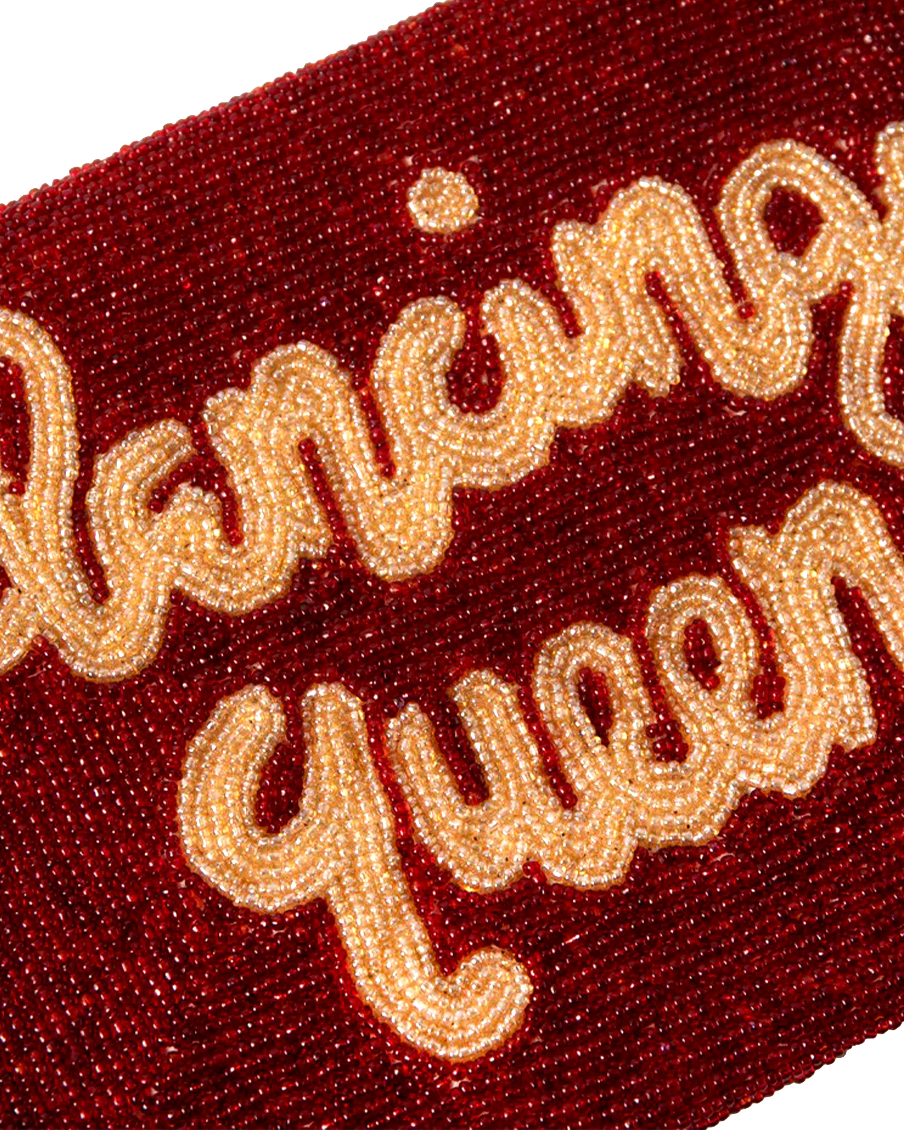 Dancing Queen Beaded Clutch Raspberry & Gold