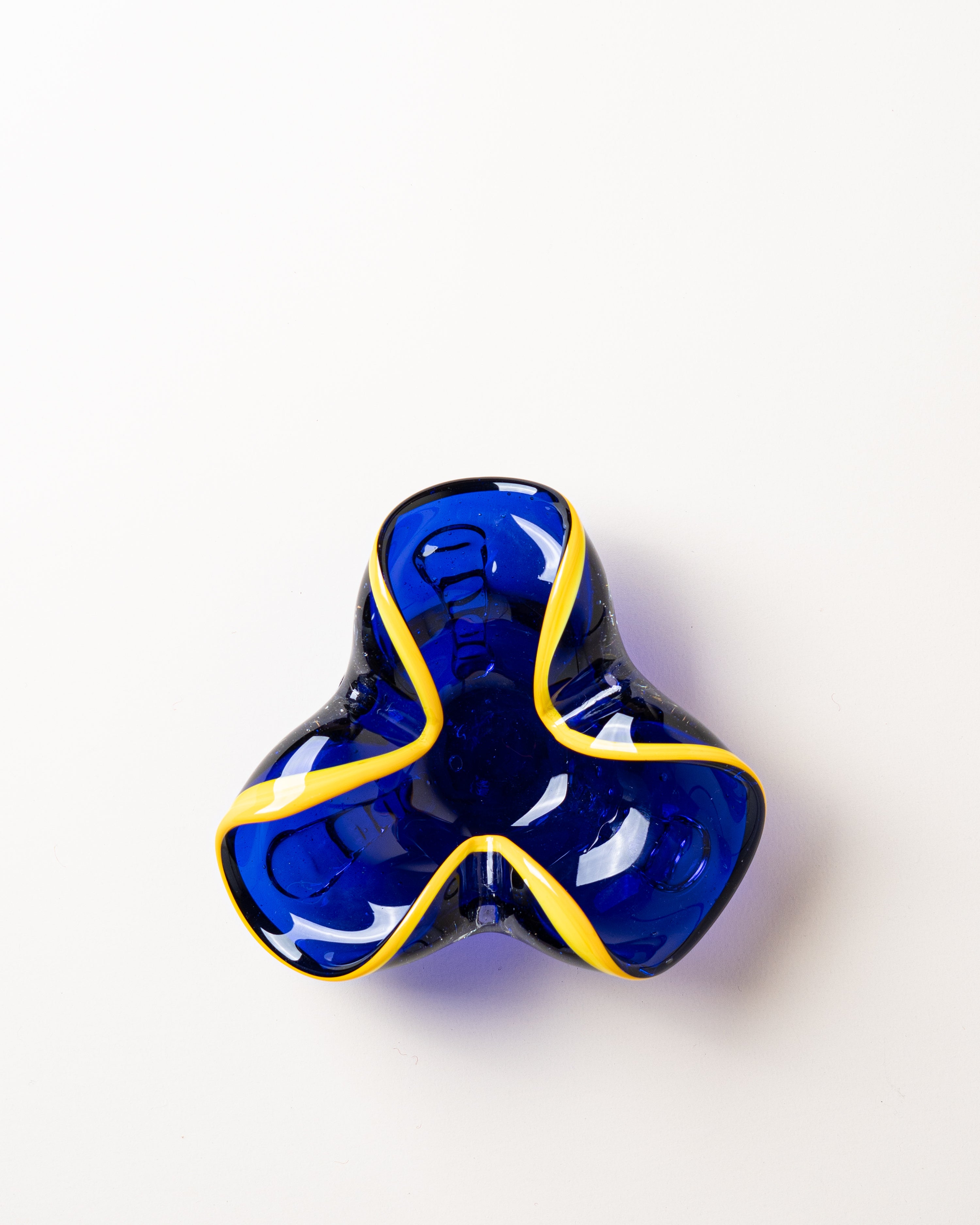 Decorative Glass Bowl Blue & Yellow