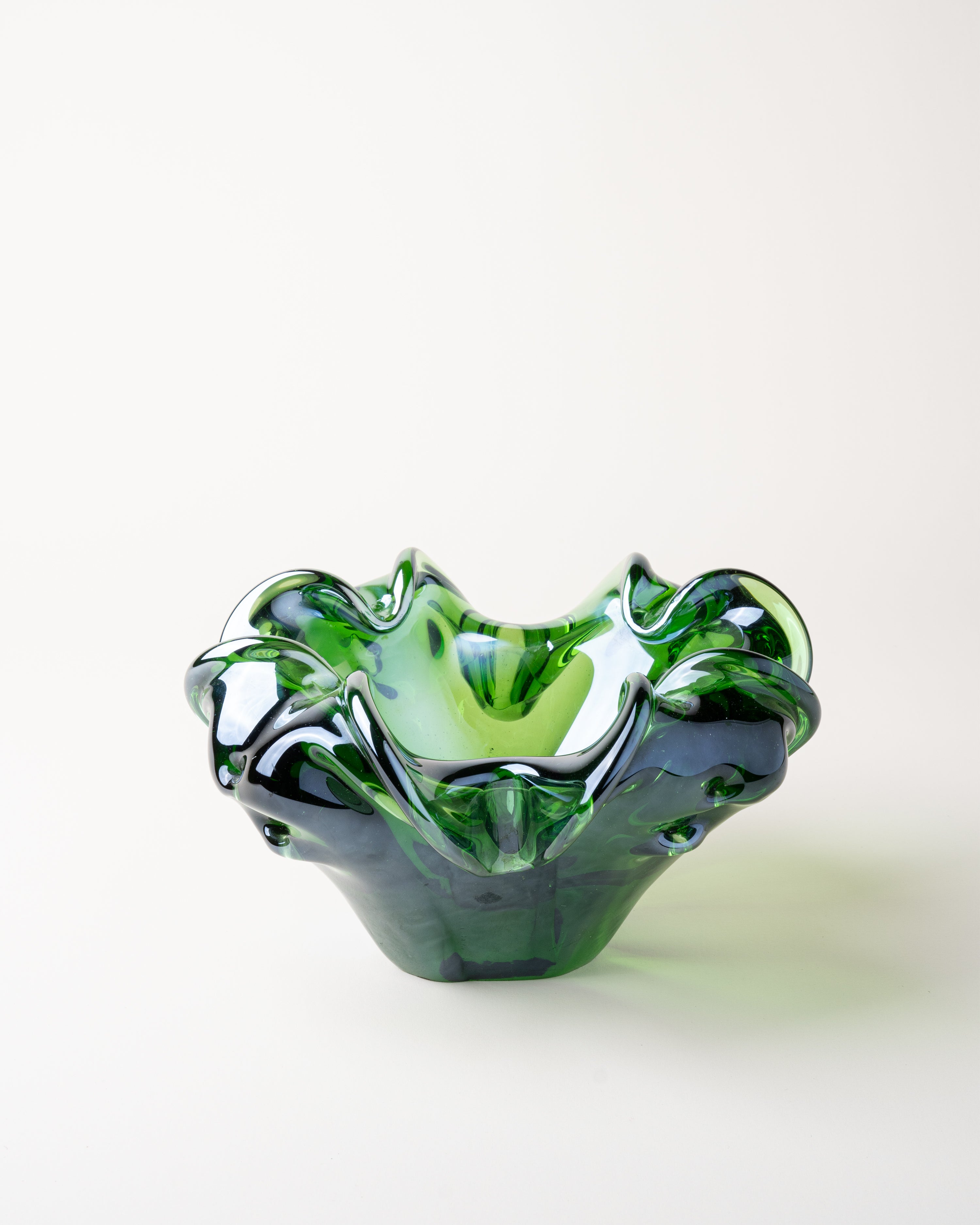 Decorative Glass Bowl Iridescent Green