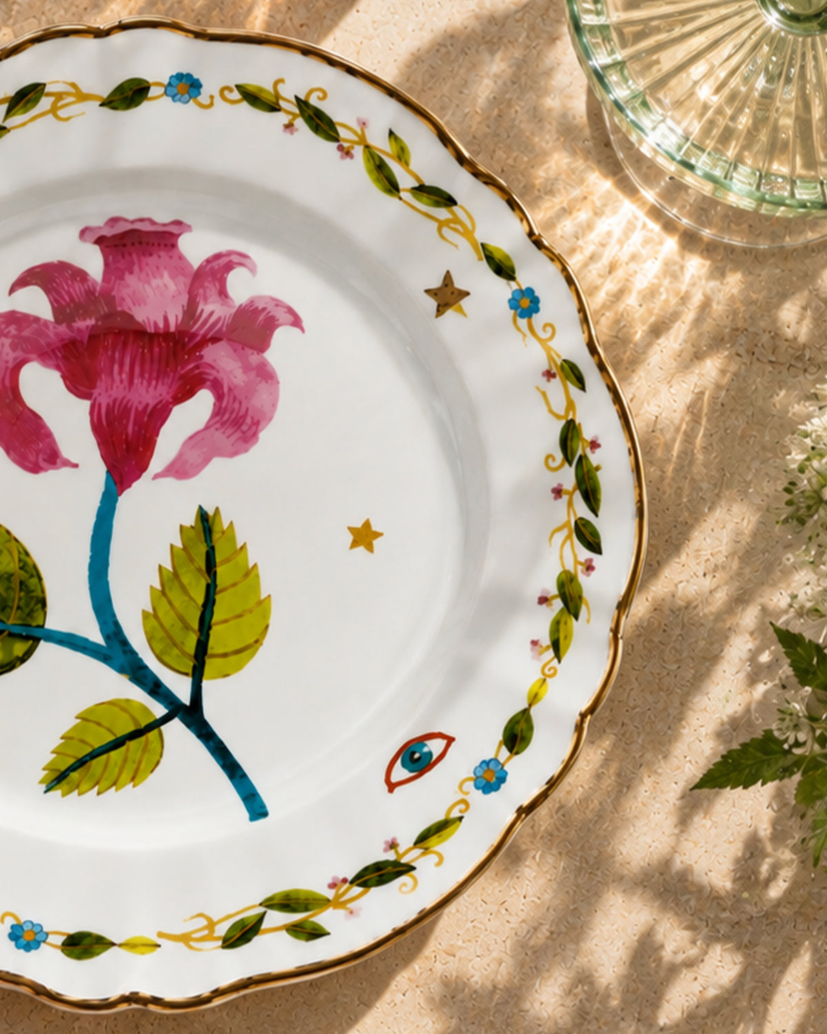 Deep Plate/Pink Flower D23cm