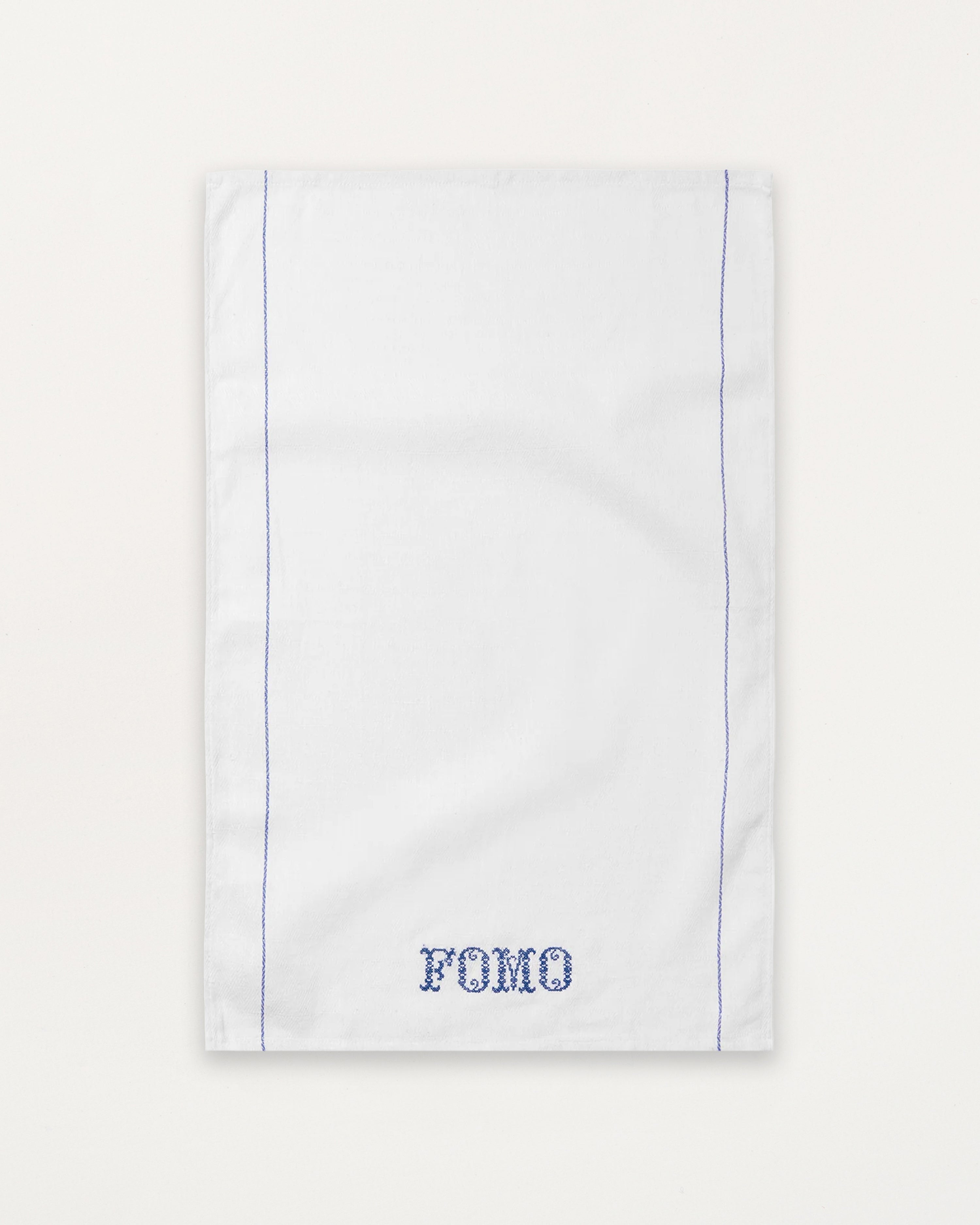 Embroidered Tea Towel FOMO