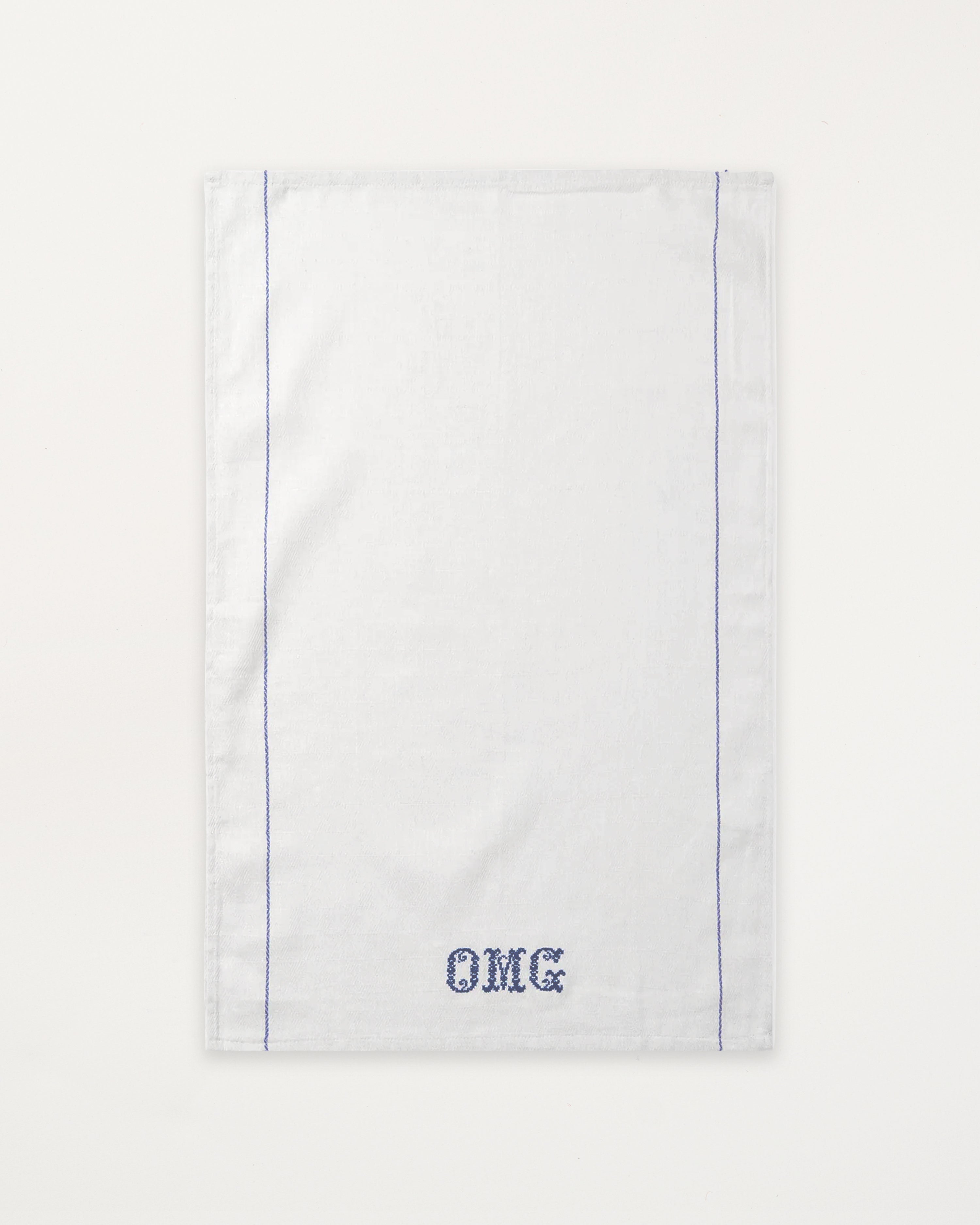 Embroidered Tea Towel OMG