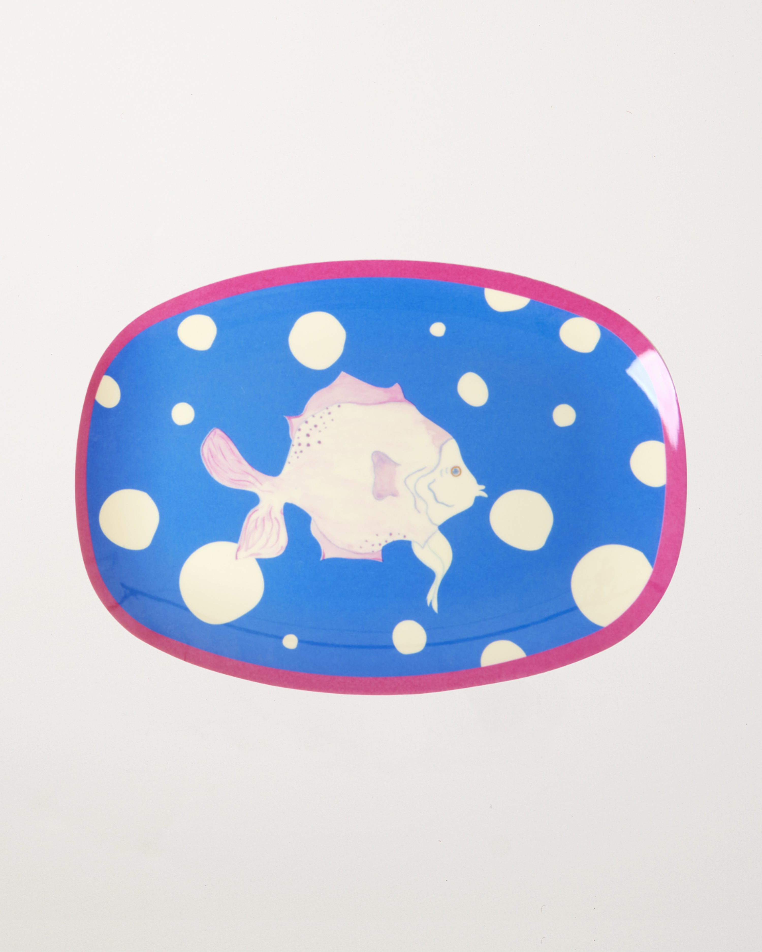 Melamine Rectangular Plate/Blue Fish