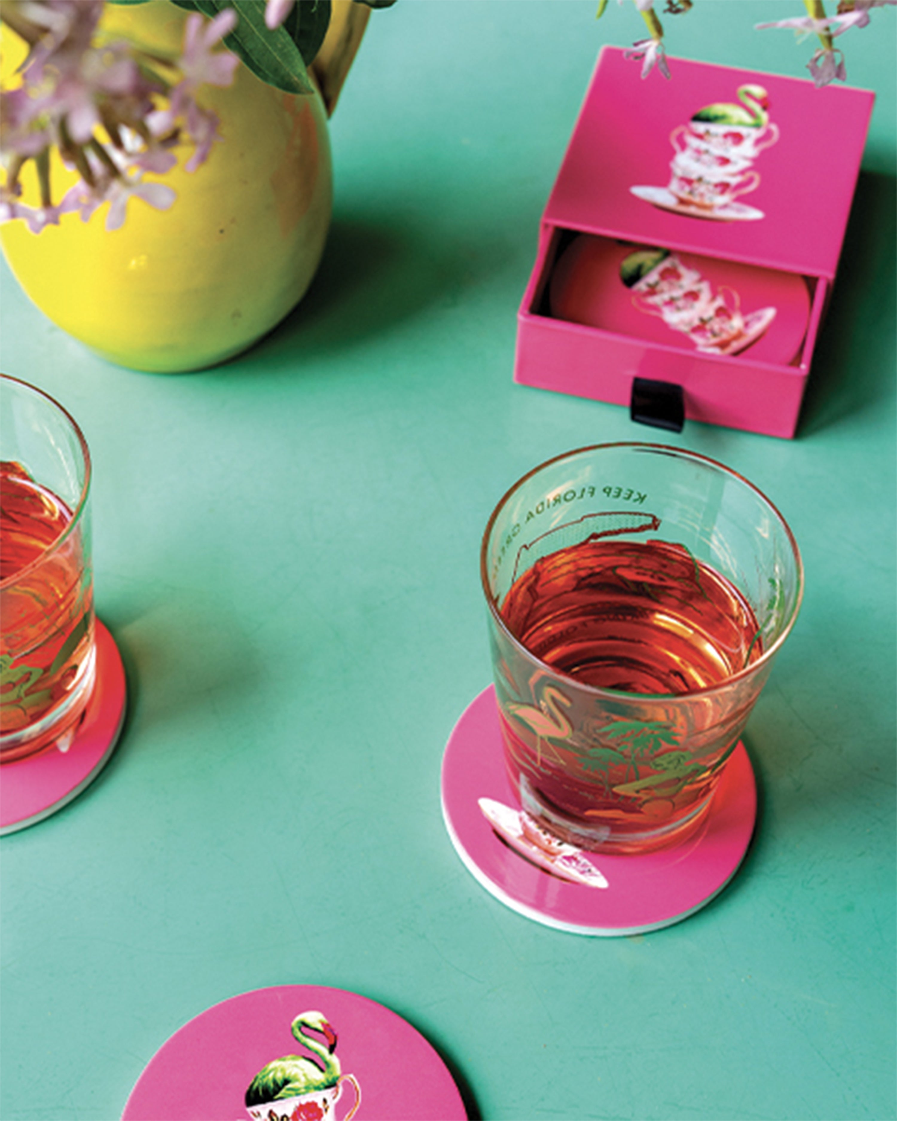 Flamingtea Set of 4 Ceramic Coasters