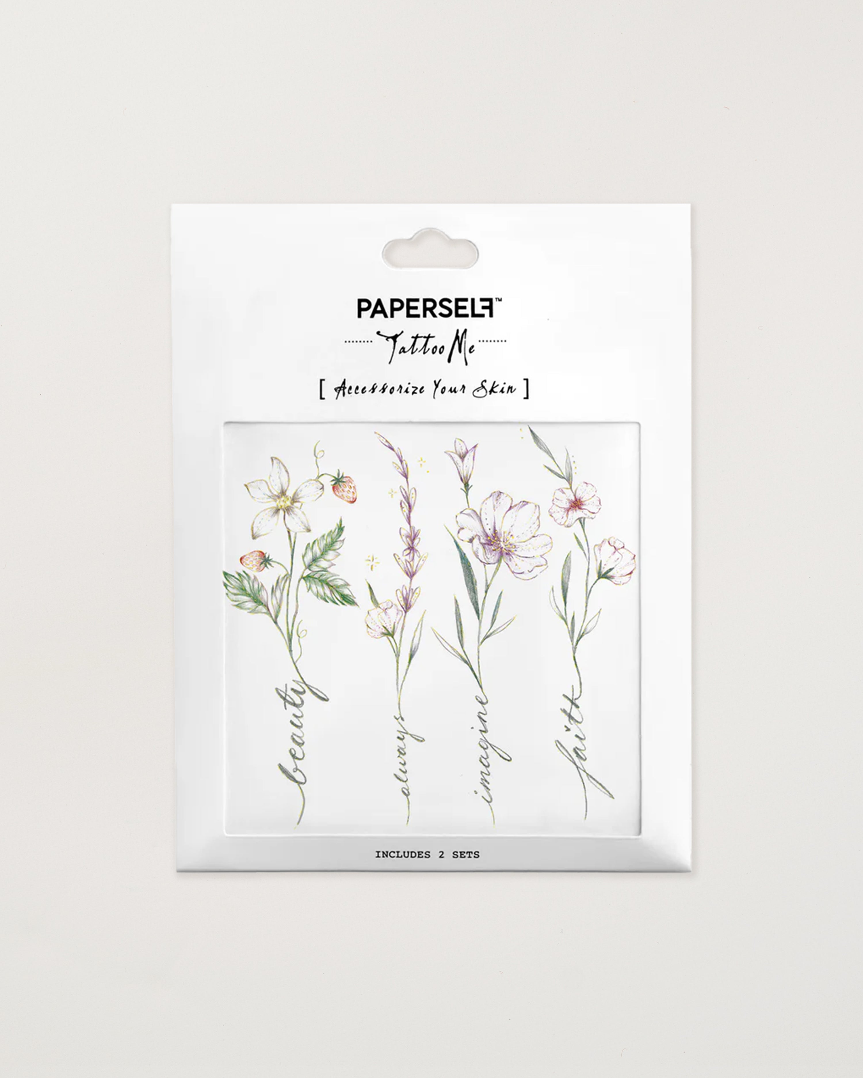 Flower Script 2 Temporary Tattoos