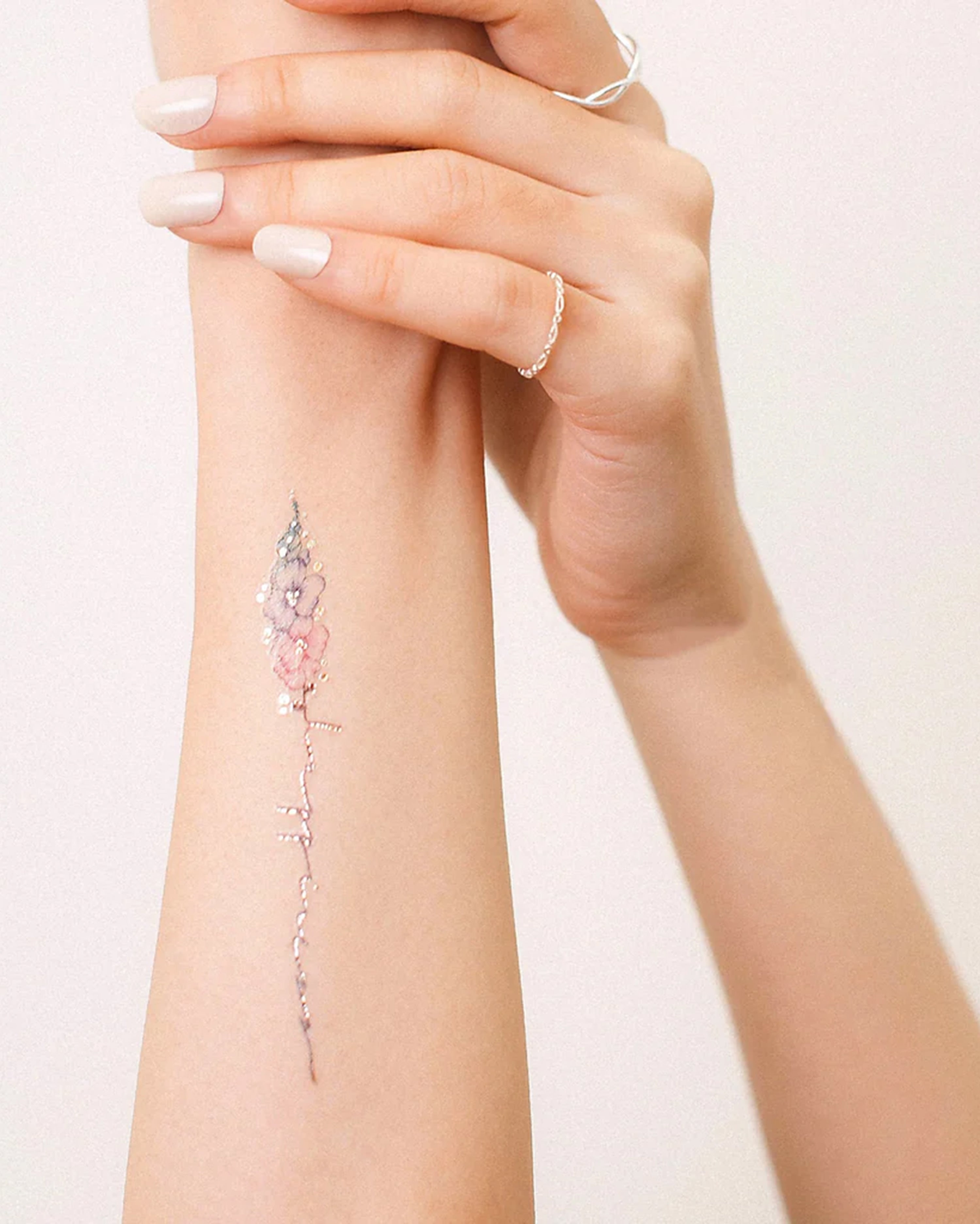 Flower Script Temporary Tattoos