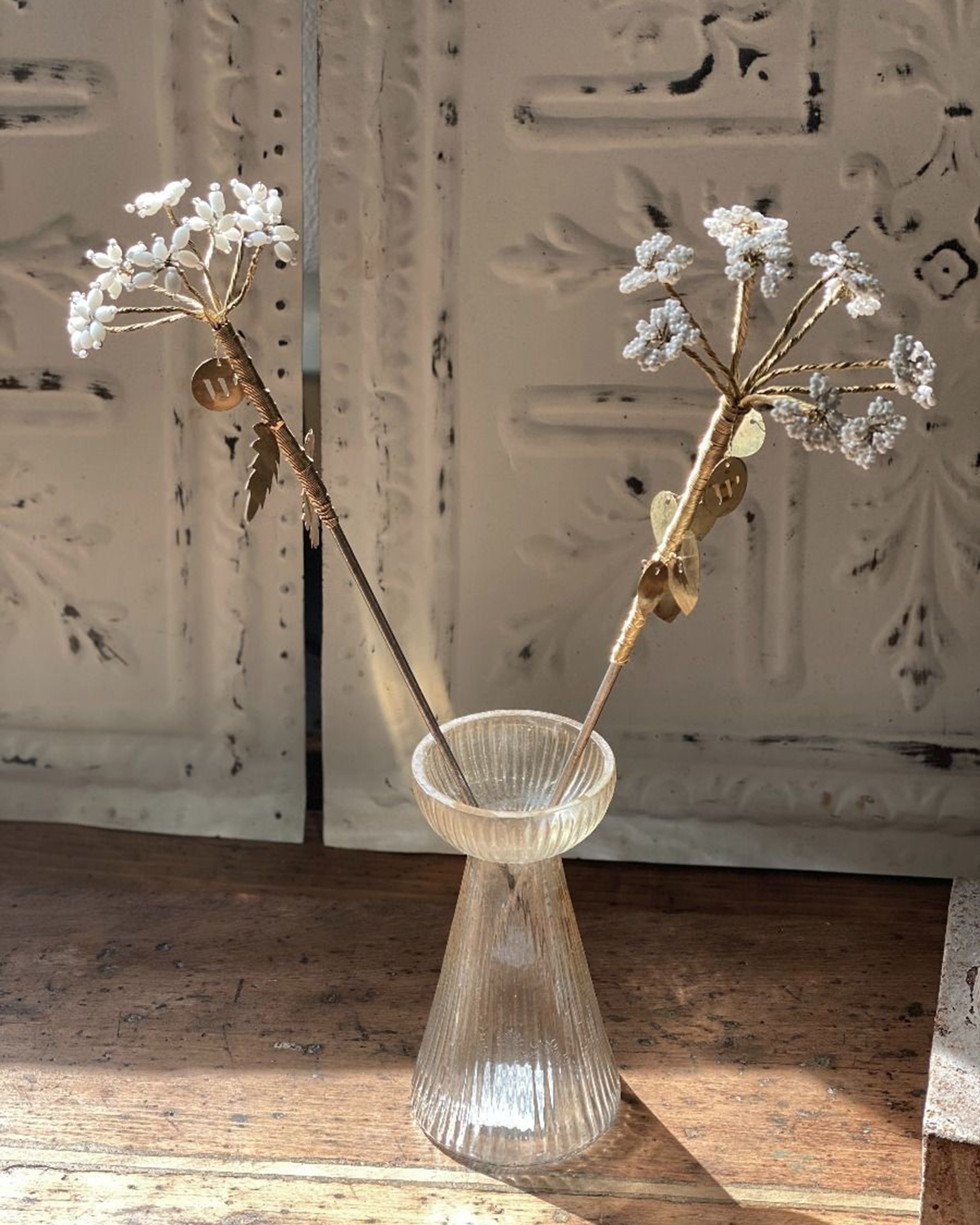 Flower of White Beads