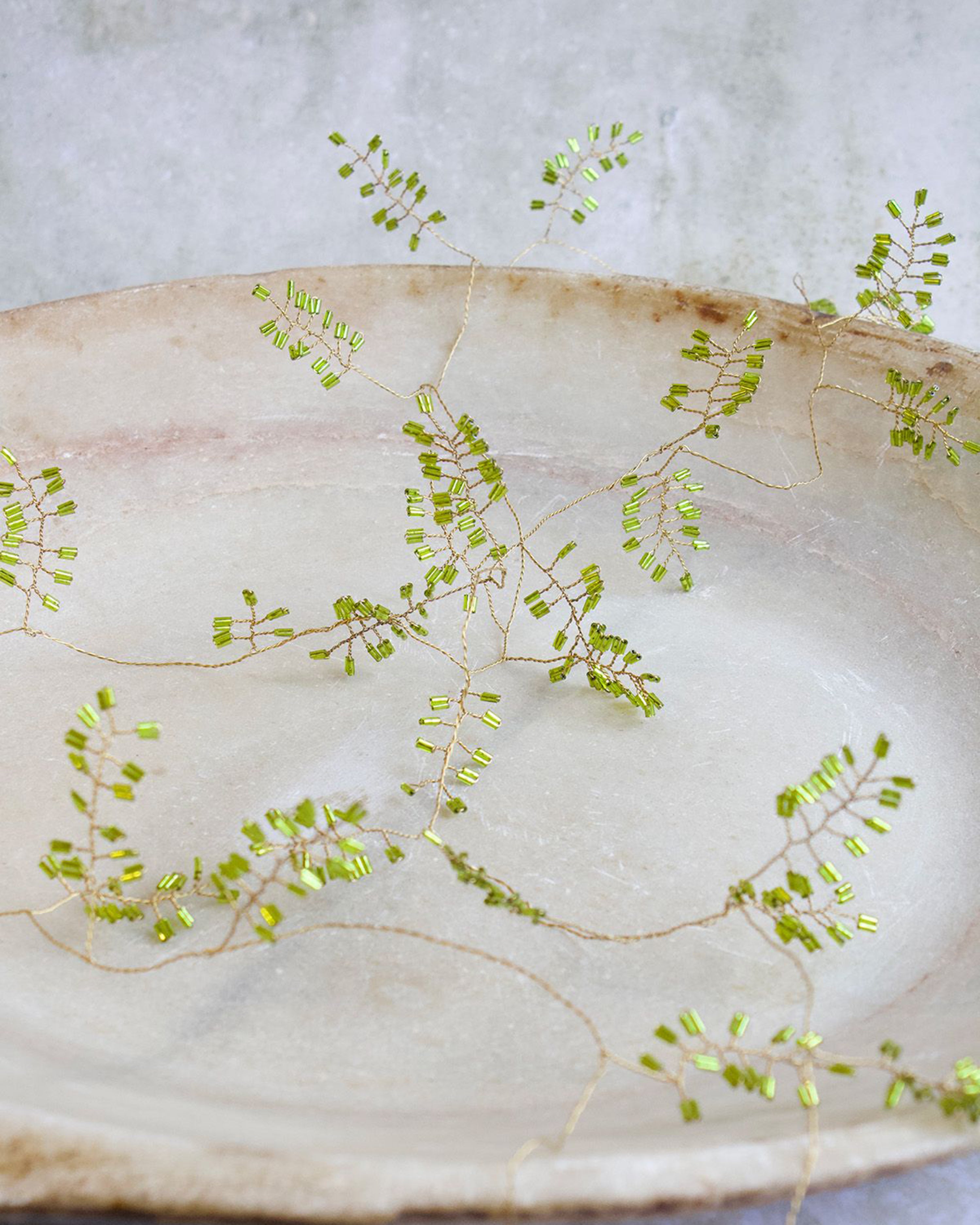 Garland Light Green Glass Beads