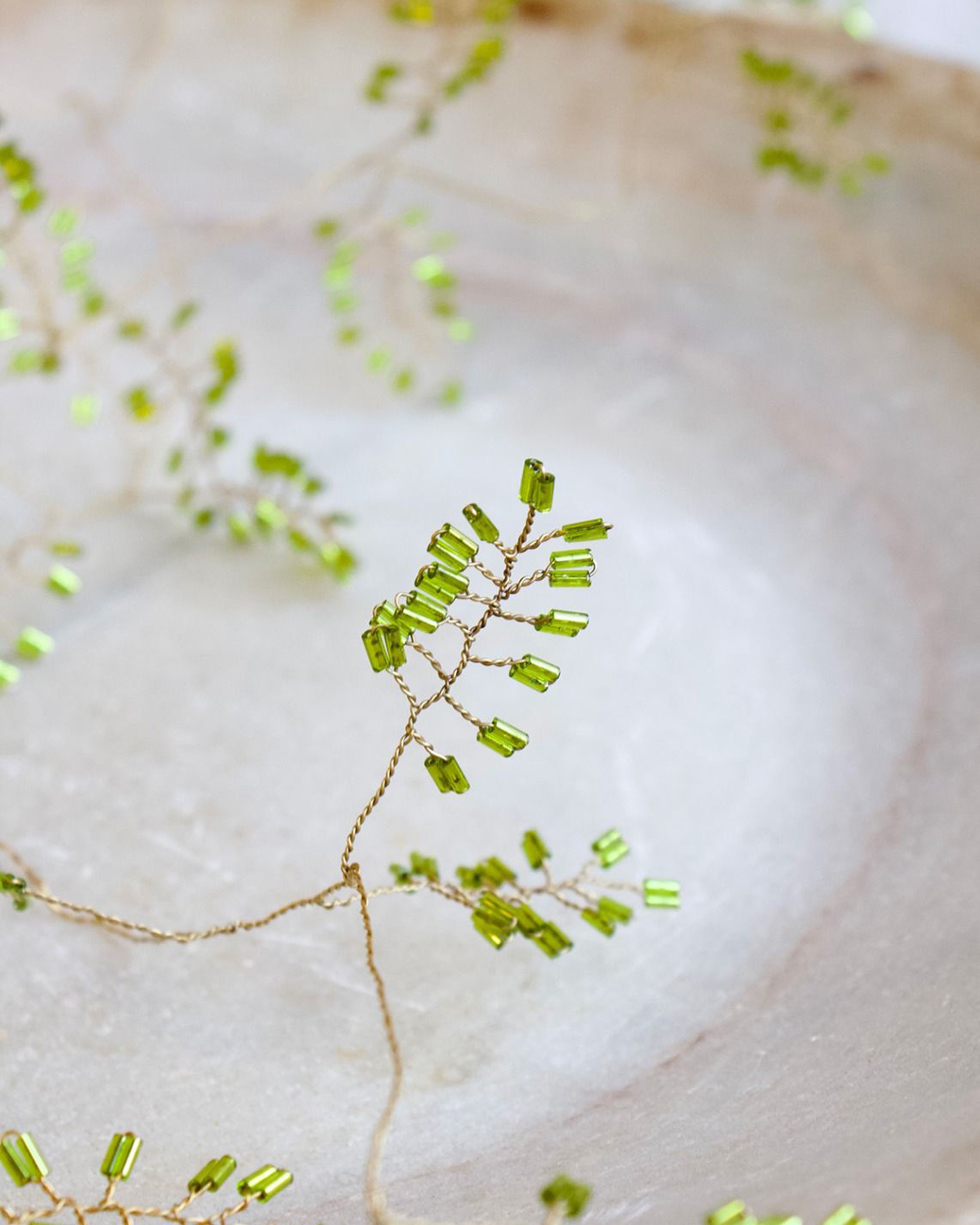 Garland Light Green Glass Beads