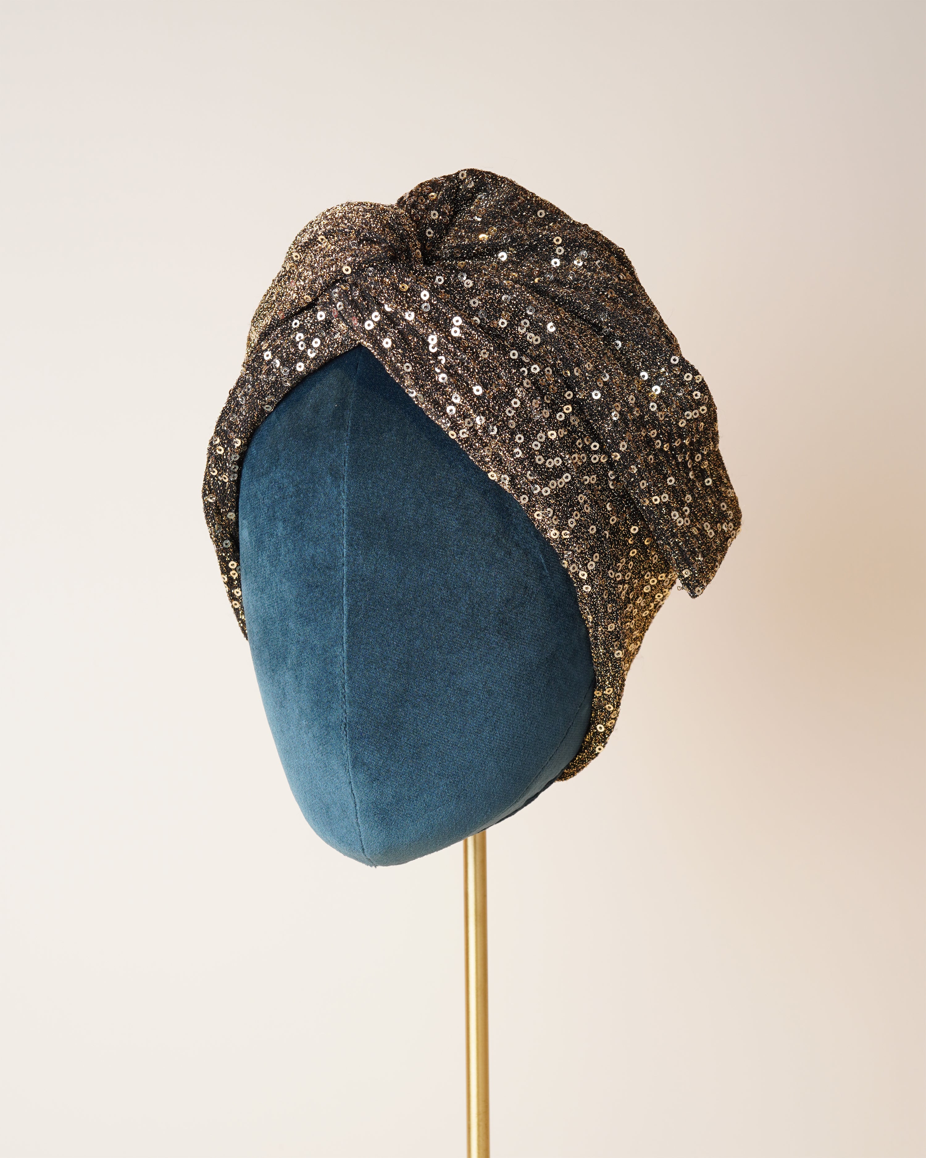 Gold Sequins Turban/M