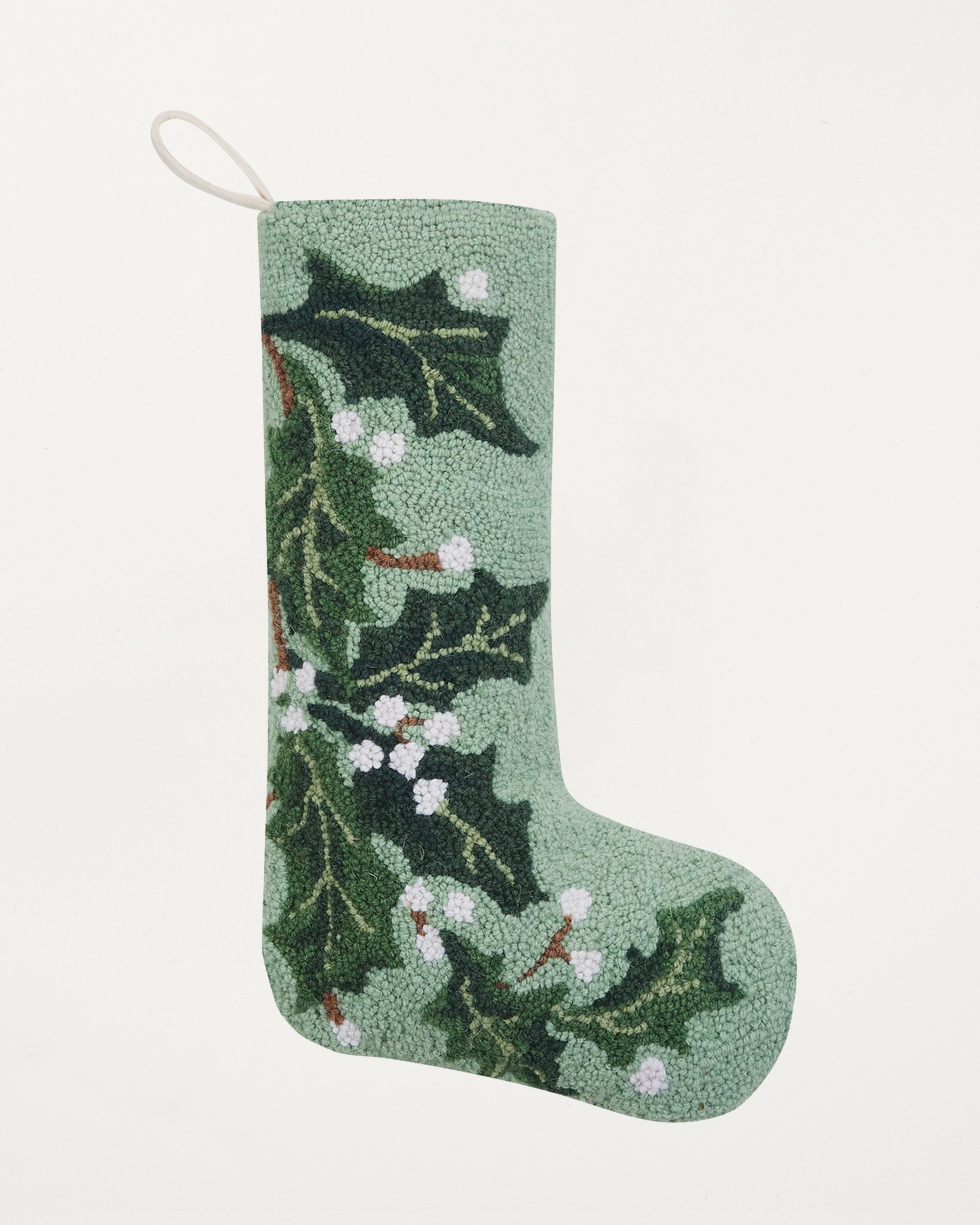 Green Holly Hook Stocking
