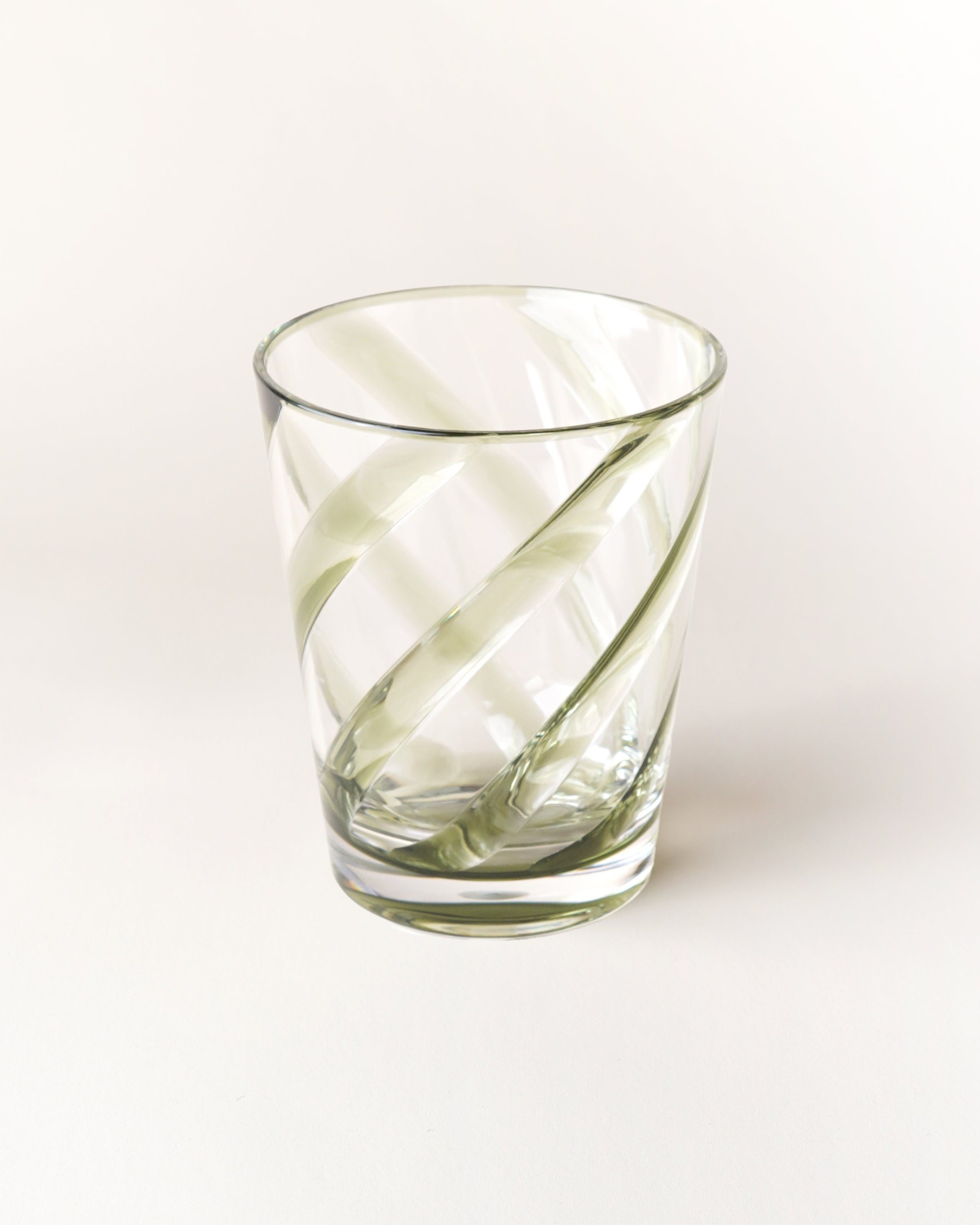 Transparent Green Spiral Glass