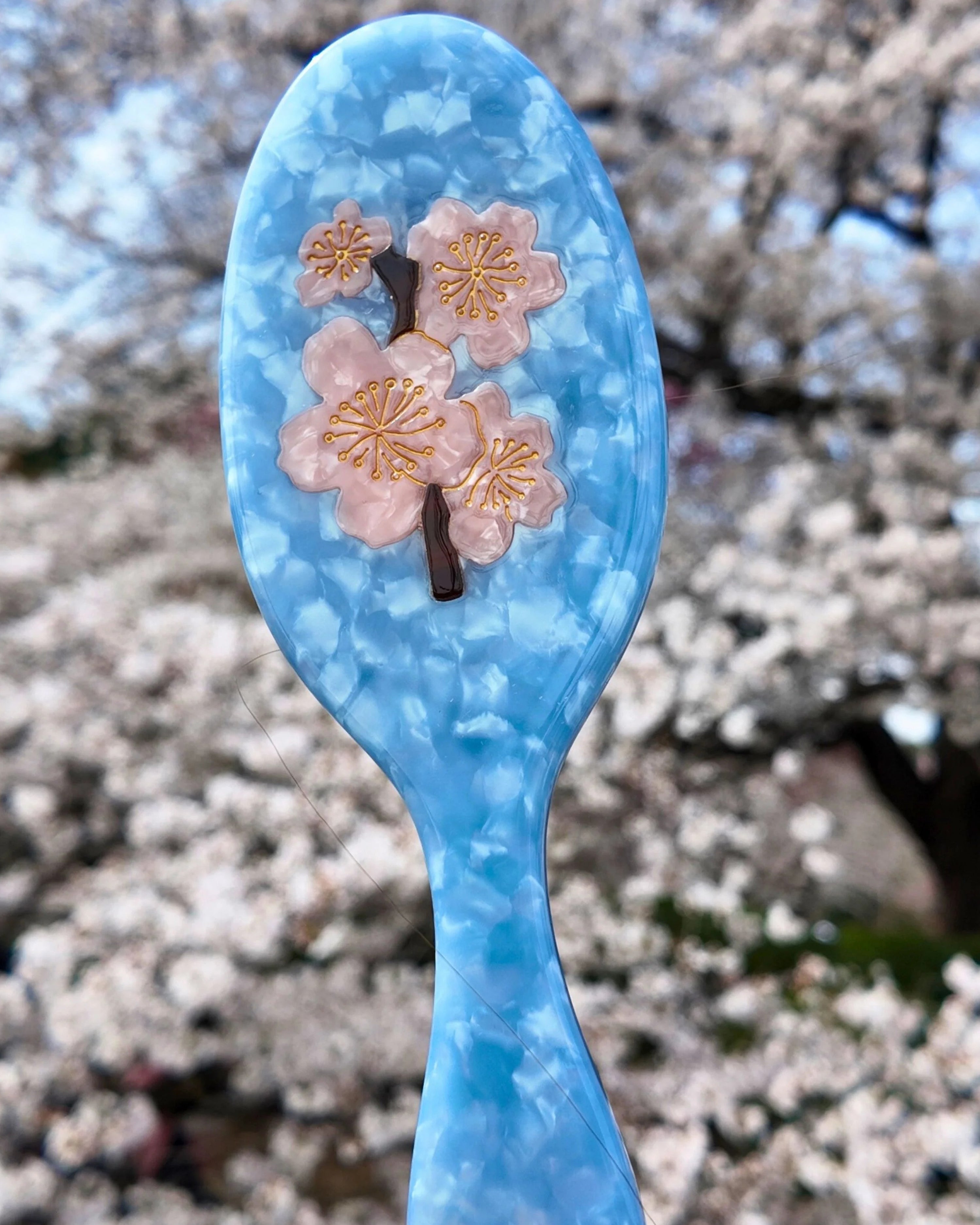 Hand-painted Cherry Blossom Amazing Hair Day Brush Eco-Friendly