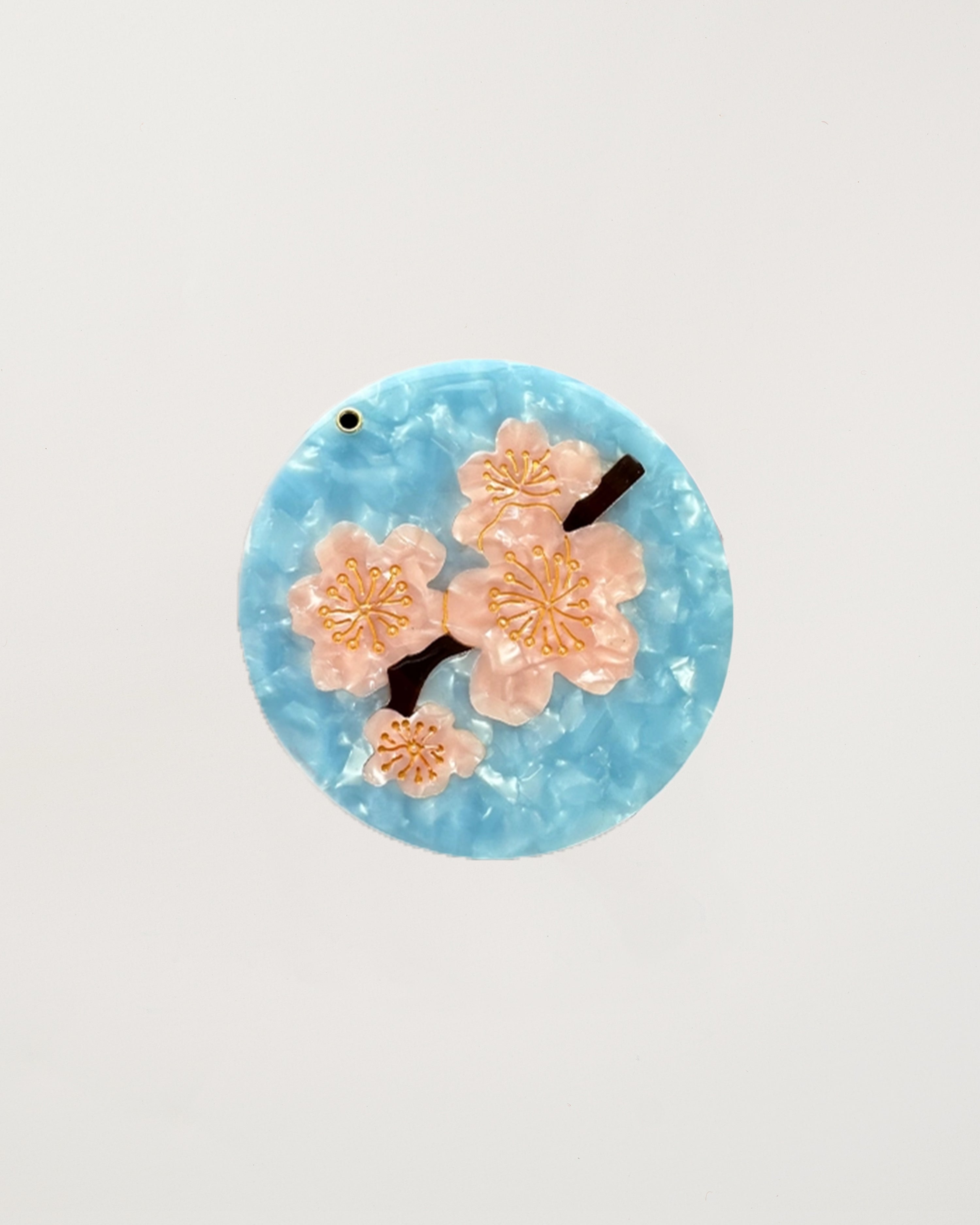 Hand-painted Cherry Blossom Compact Mirror Eco-Friendly