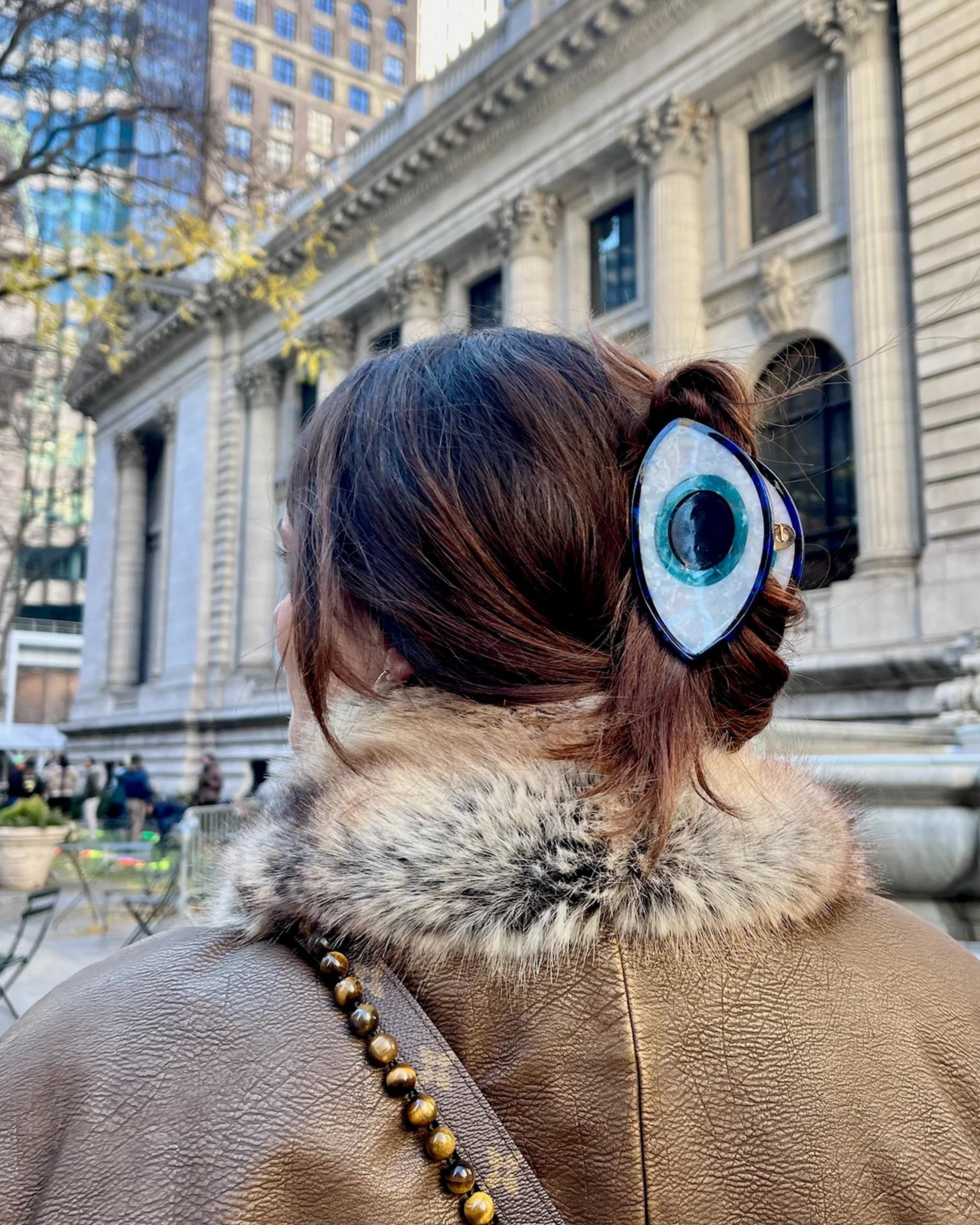 Hand-painted Evil Eye Claw Hair Clip Eco-Friendly