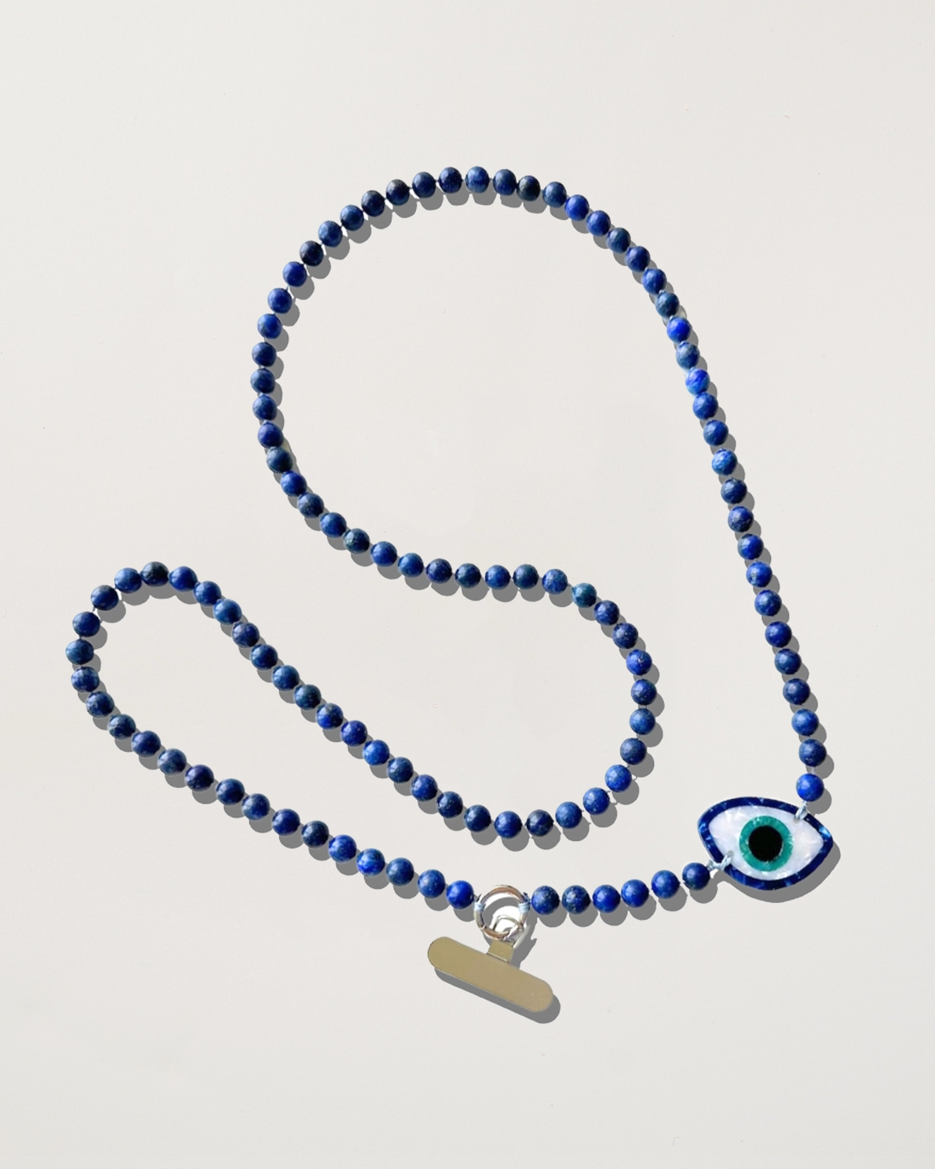 Hand-painted Evil Eye Gemstone Crossbody Phone Chain