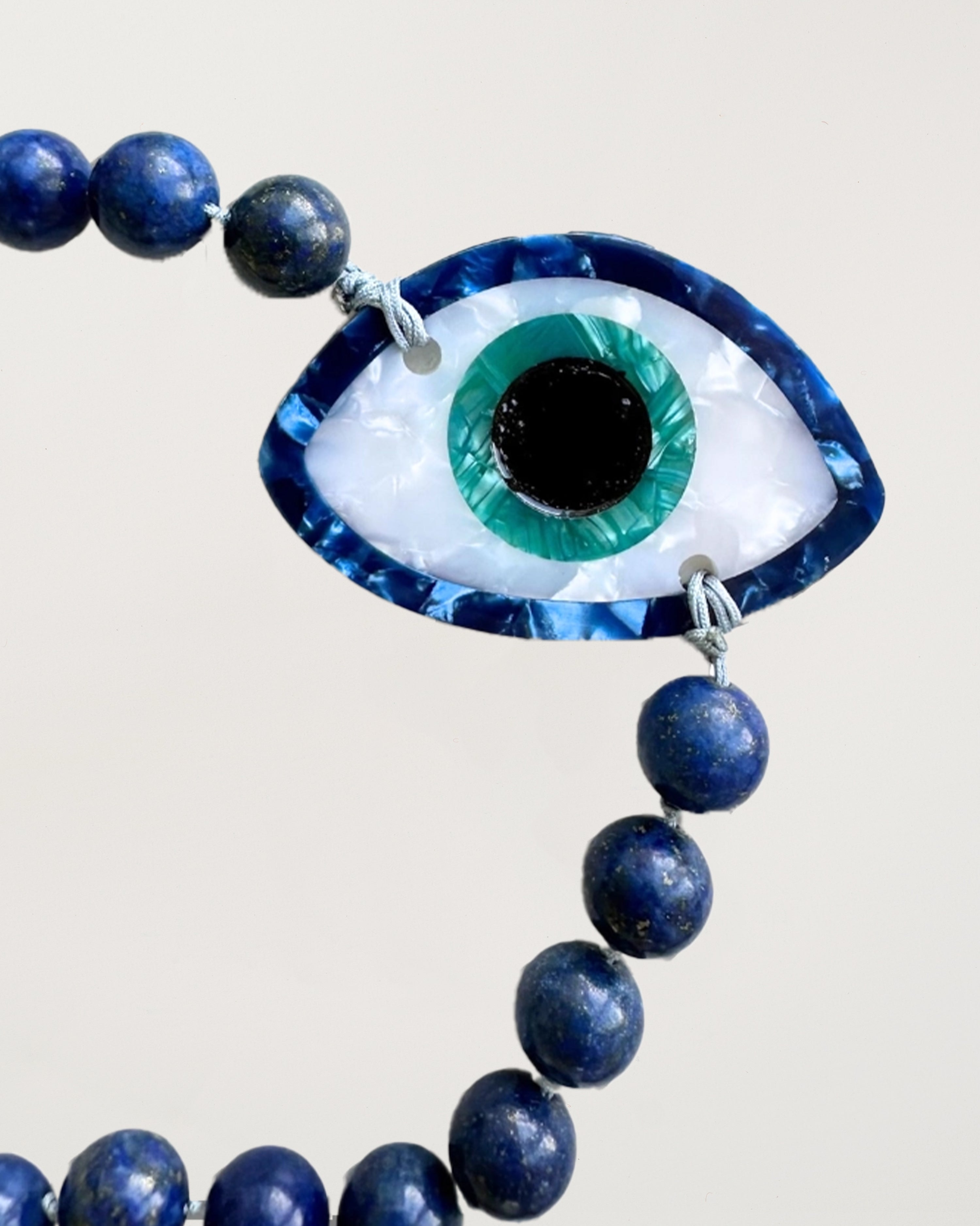 Hand-painted Evil Eye Gemstone Crossbody Phone Chain