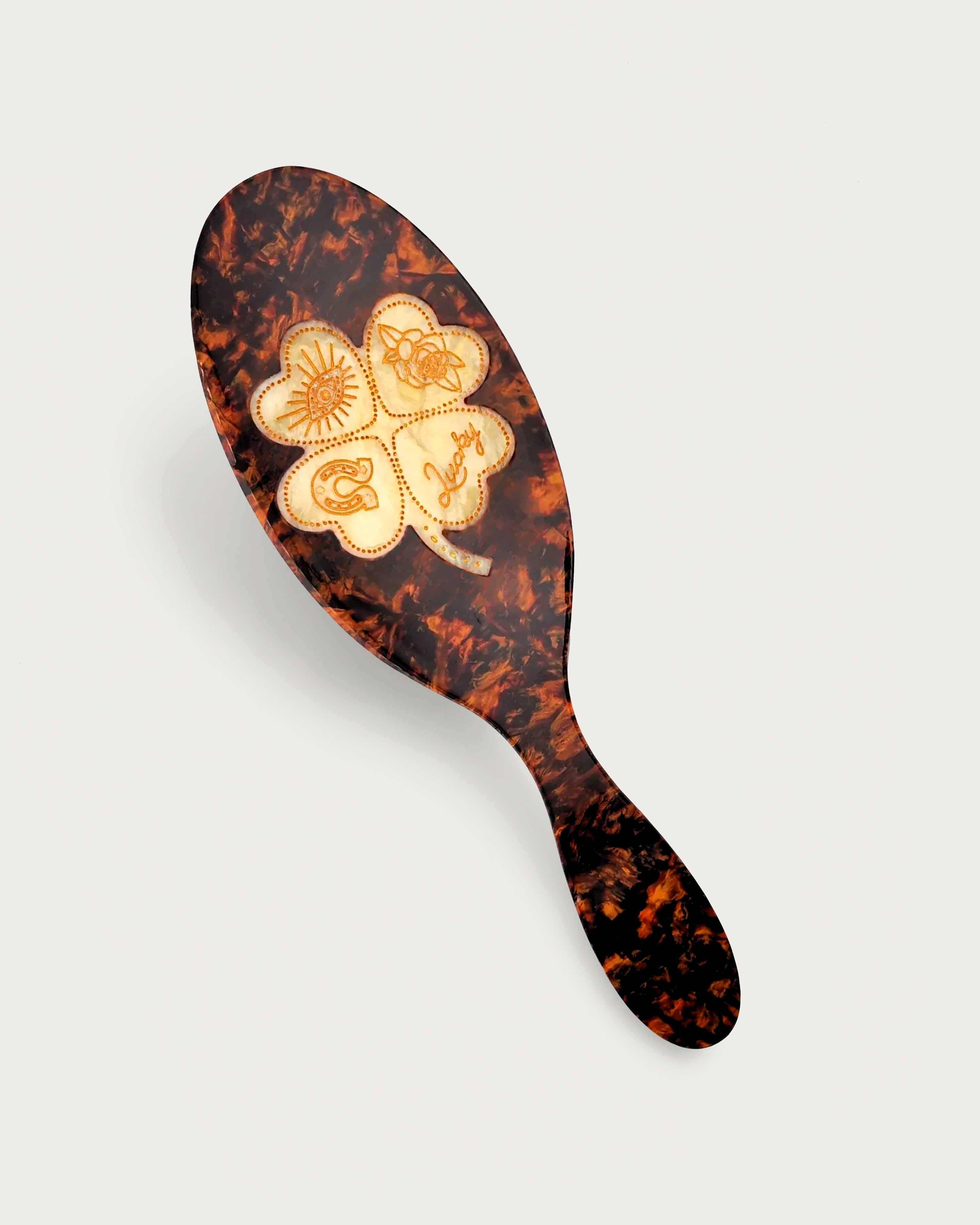 Hand-painted Lucky Clover Amazing Hair Day Brush Eco-Friendly