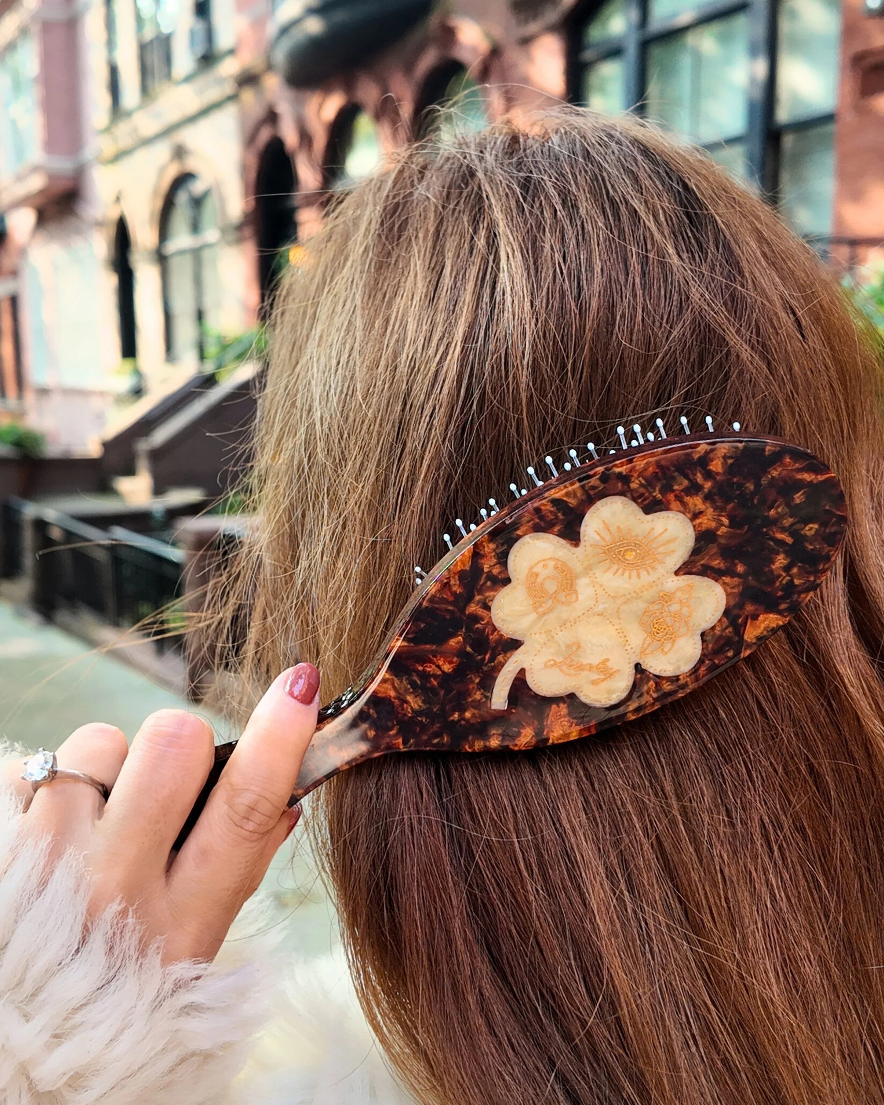 Hand-painted Lucky Clover Amazing Hair Day Brush Eco-Friendly